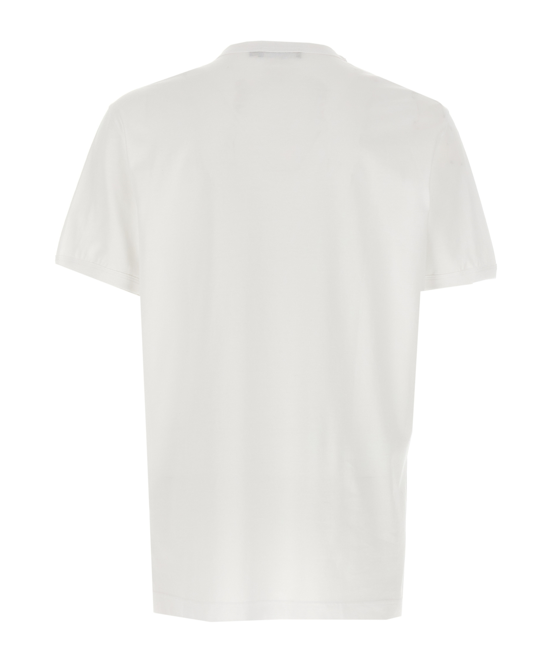 Dolce & Gabbana White Logo Print Cotton Crew Neck T-shirt In White