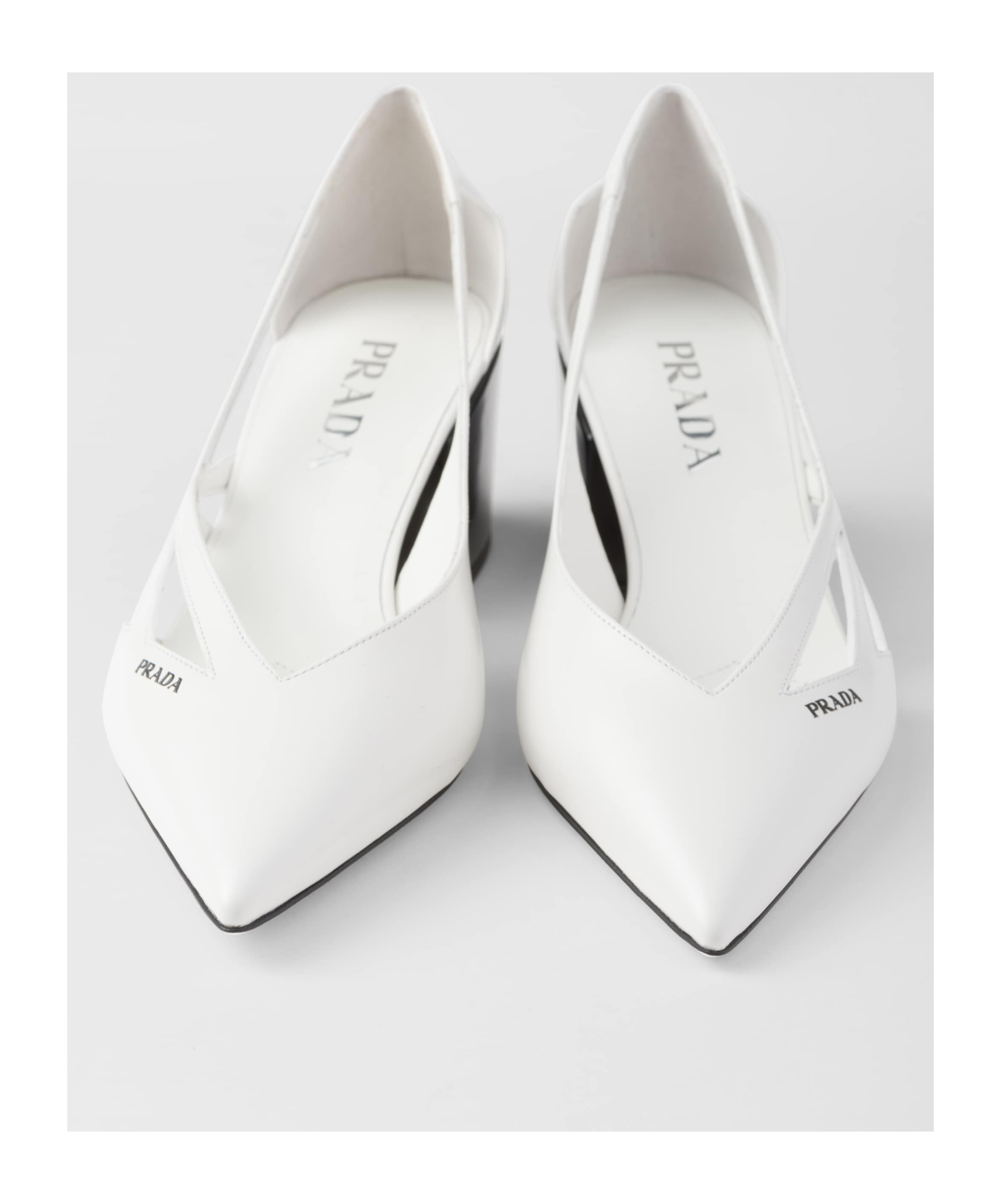 Prada 55 Leather Pumps Women In White