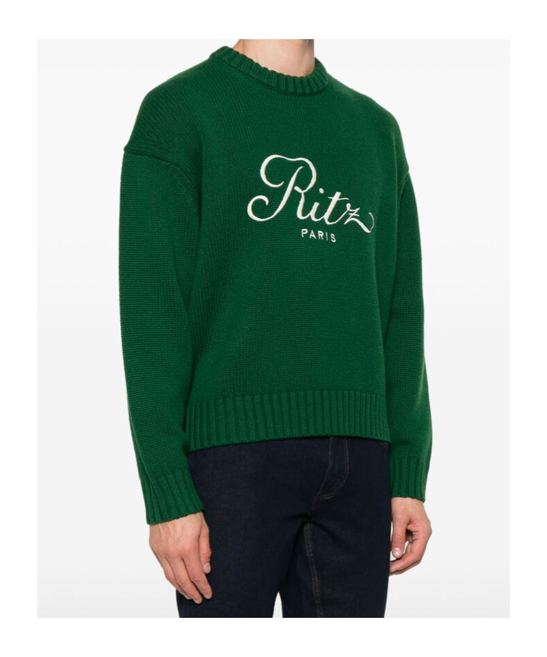 Frame X Ritz Paris Joint Sweater In Green