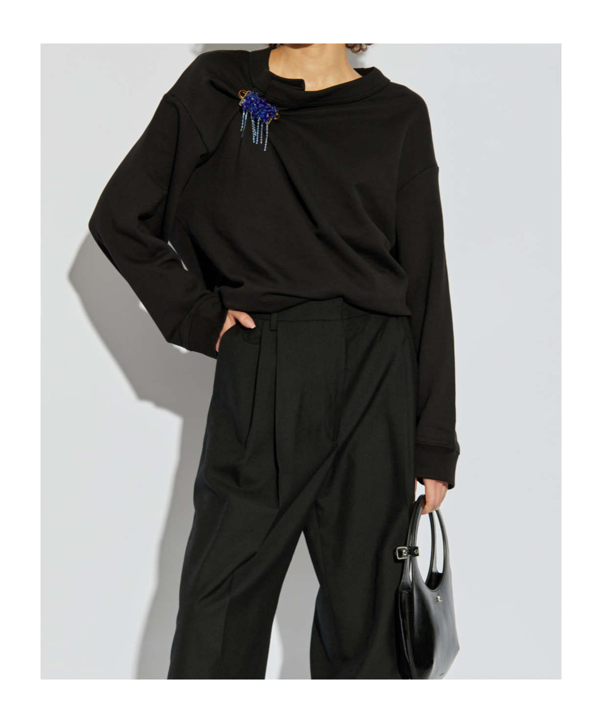 Shop Dries Van Noten Long-sleeved Sweater In Black