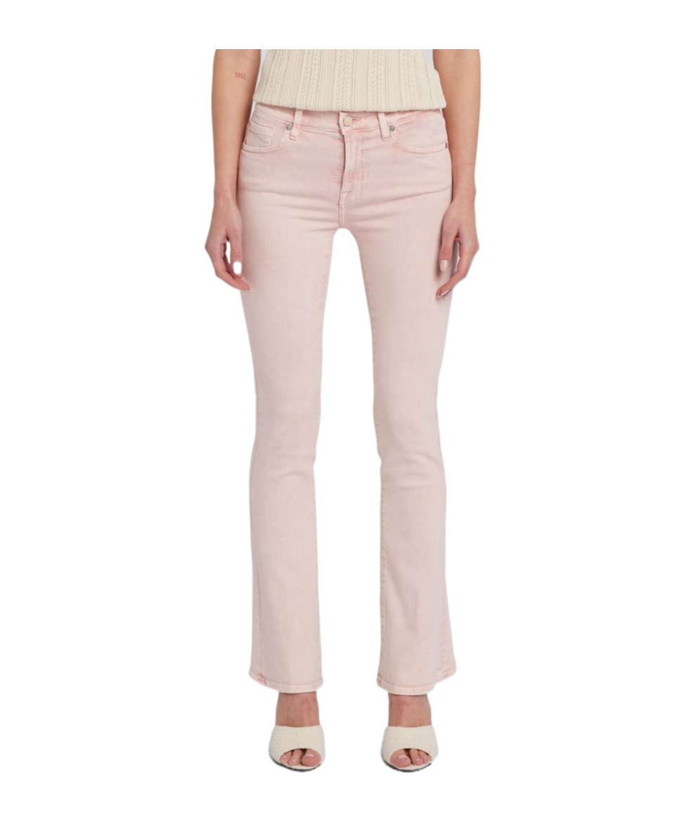7 For All Mankind Mid-rise Bootcut Jeans In Pink