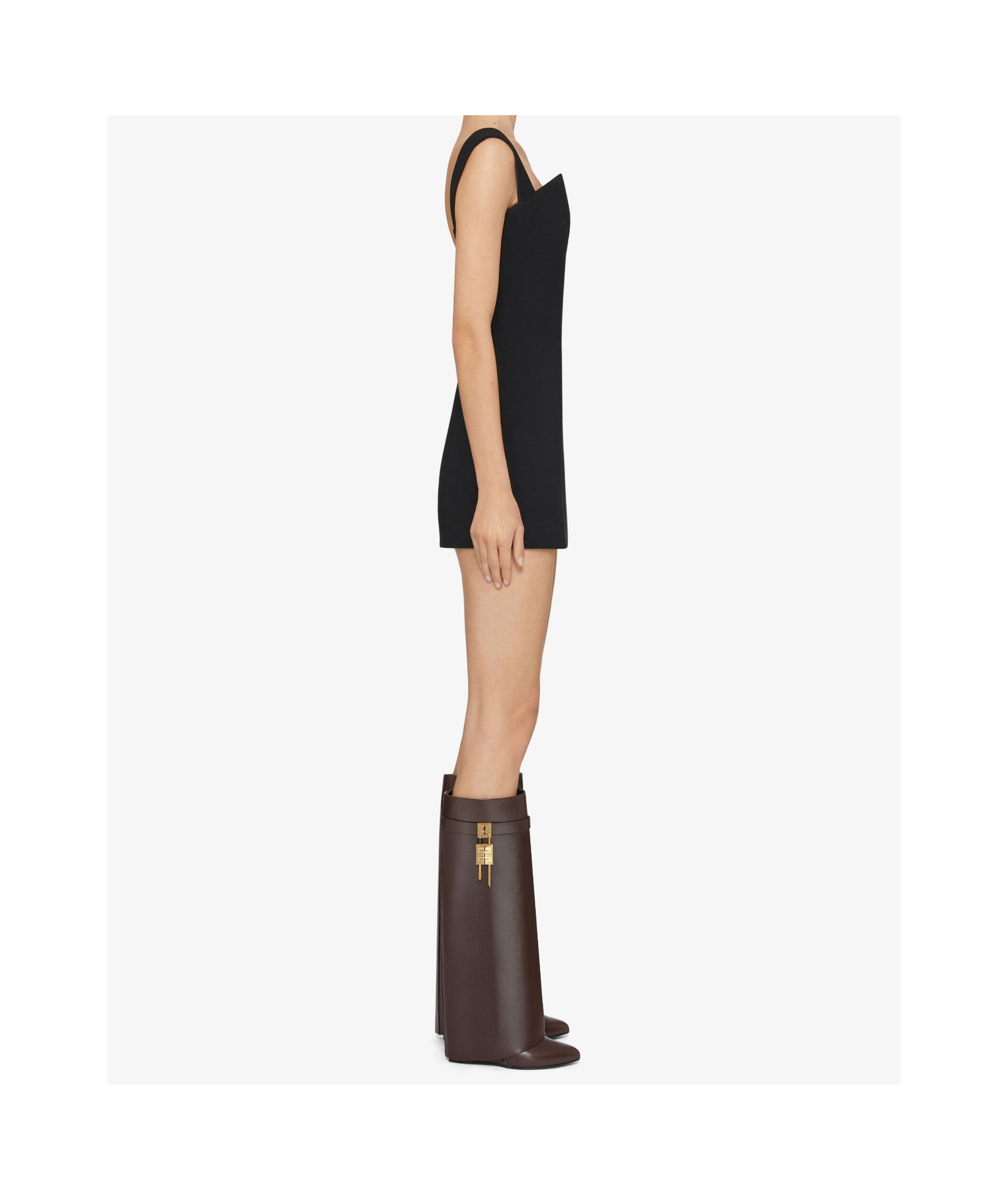 Givenchy Shark Lock Boots In Leather In Brown
