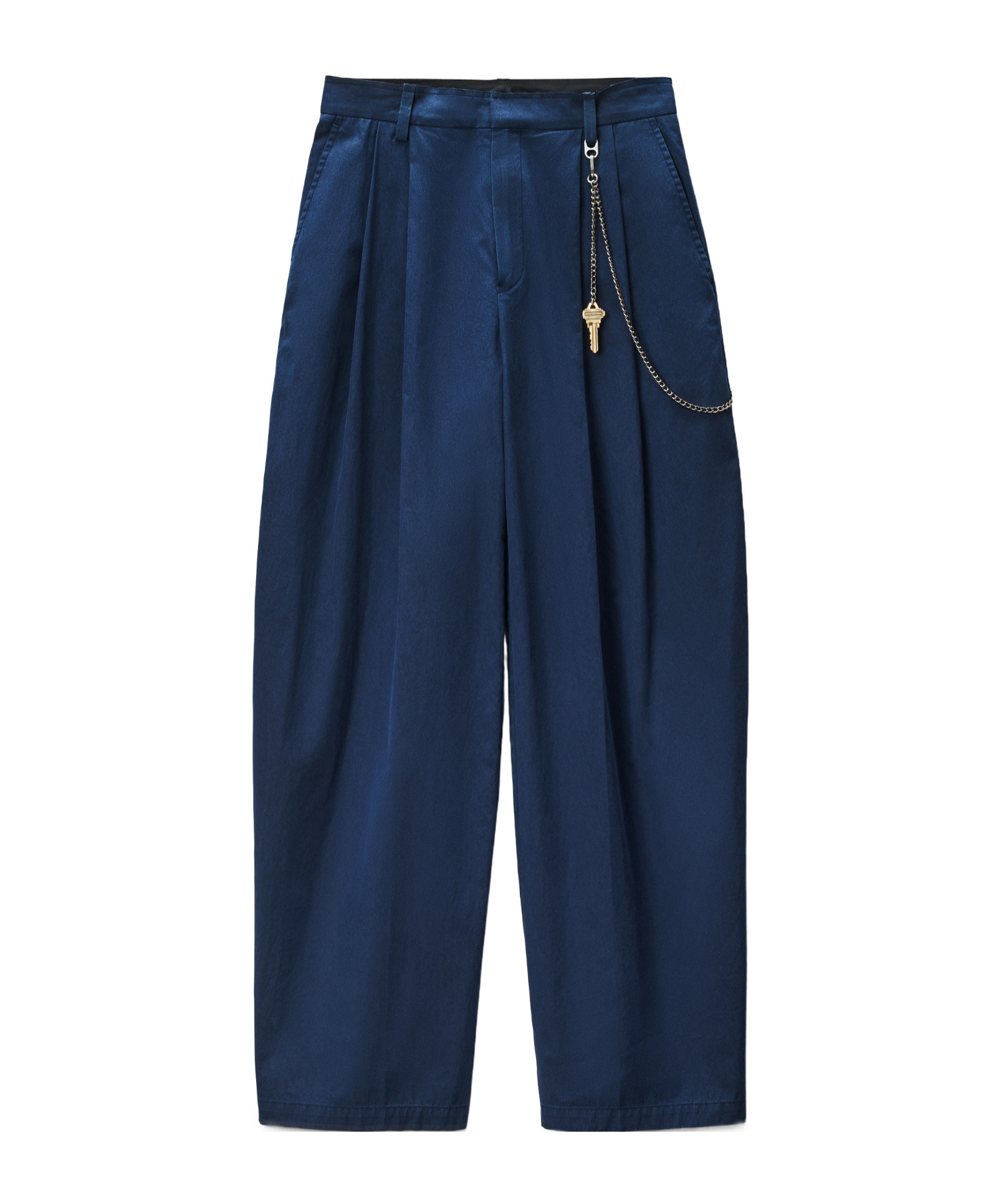 Alexander Wang Pleated Chain-detail Trousers In Blue