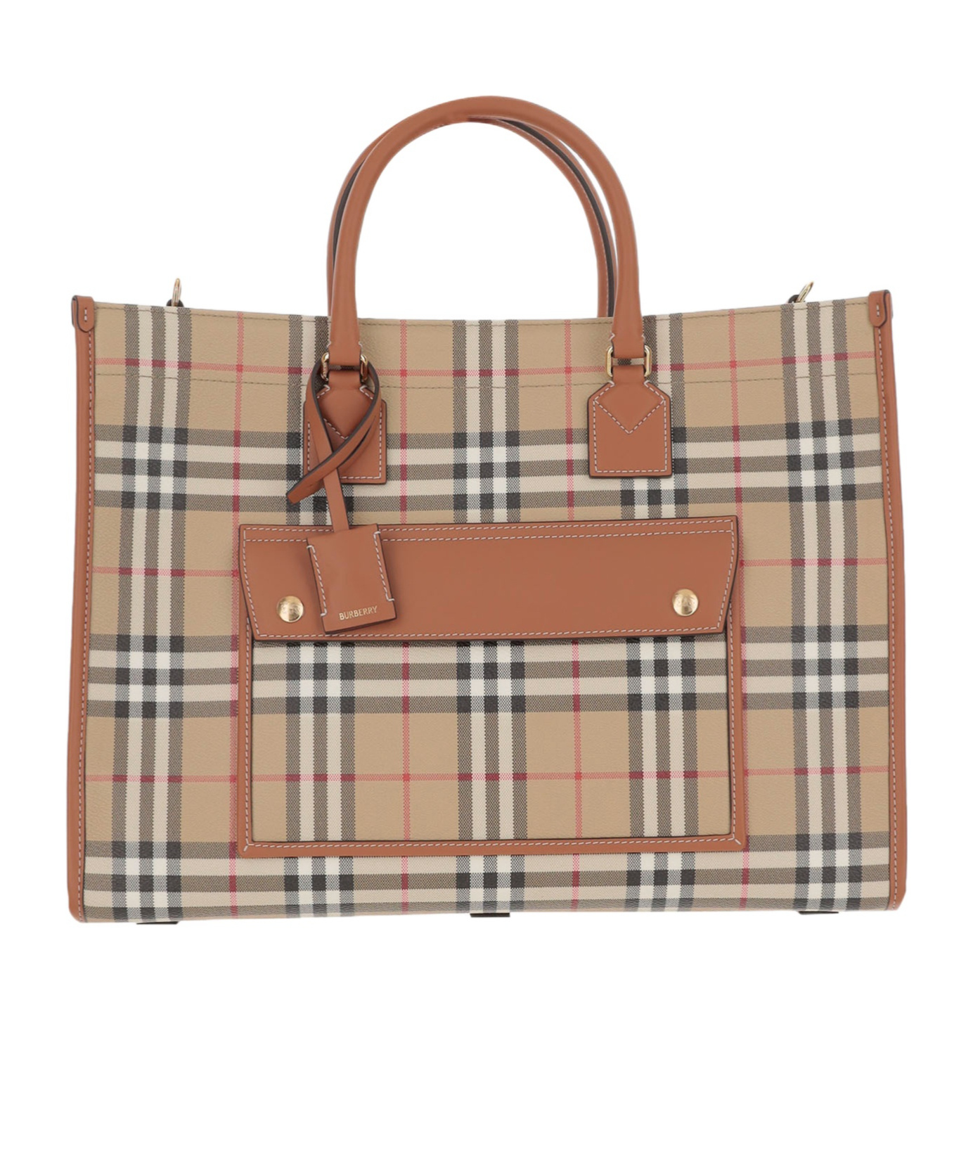 Burberry Check Pattern Shopper Tote Bag
