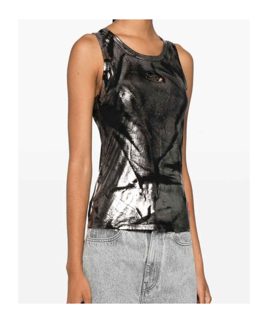 Diesel Sleeveless Vest In Black