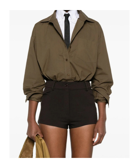 The Frankie Shop Long Sleeve Shirt In Green