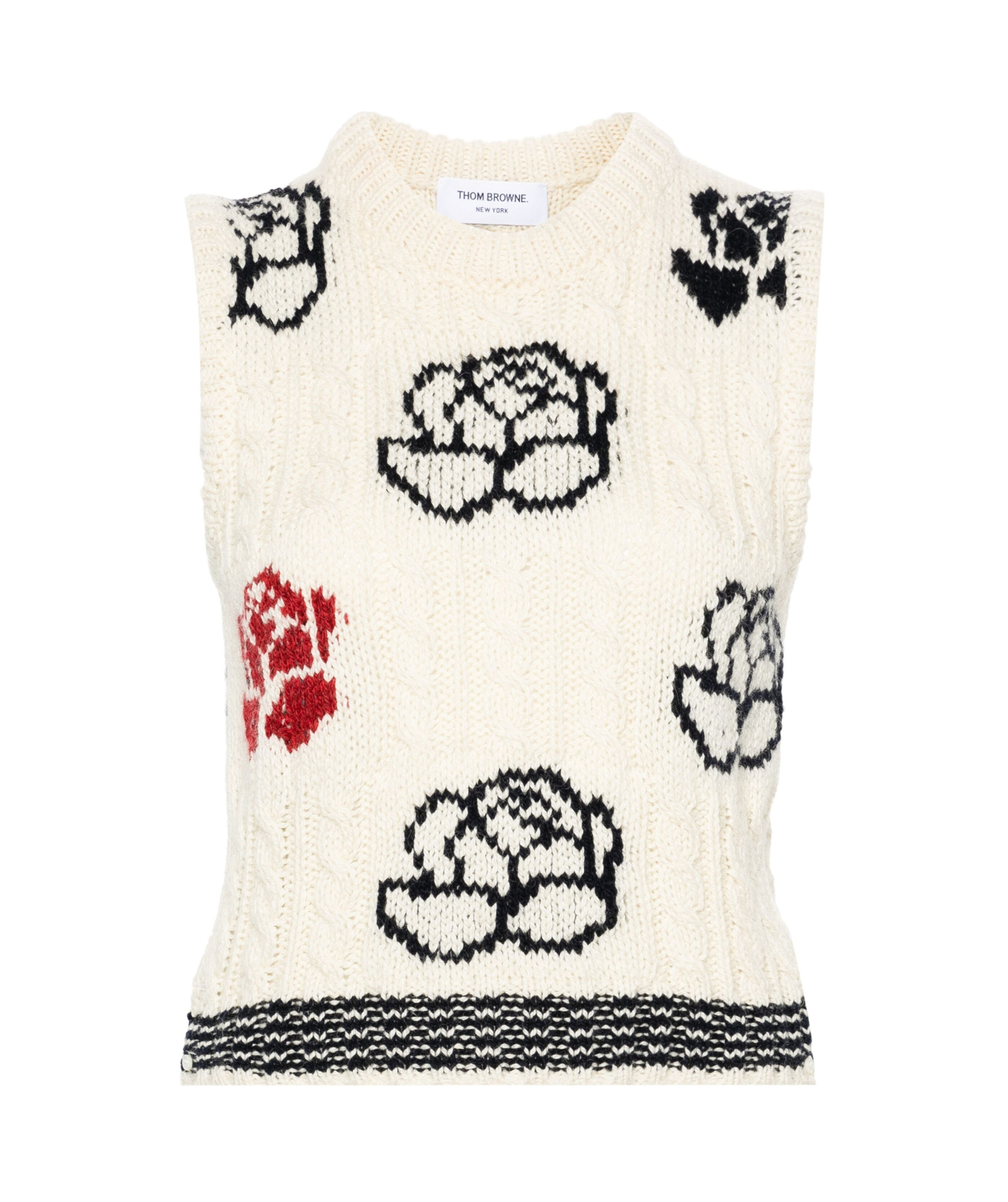 THOM BROWNE PATTERN INTARSIA-KNIT VEST