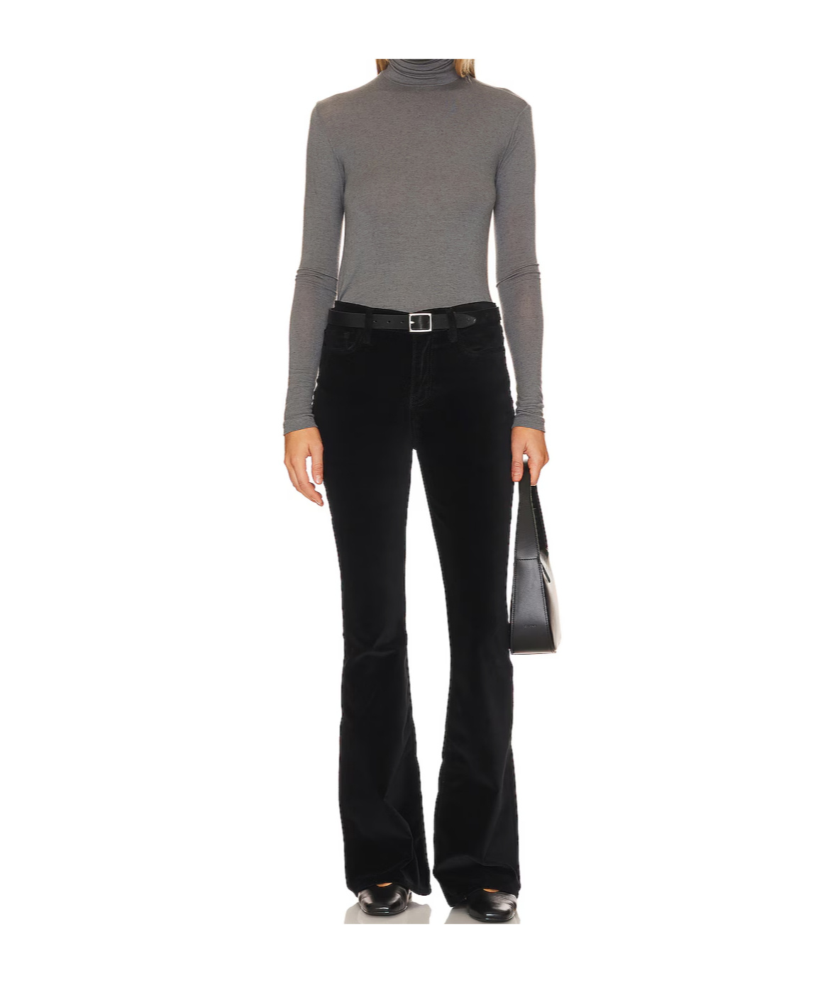 Frame High-waisted Flared Jeans In Black