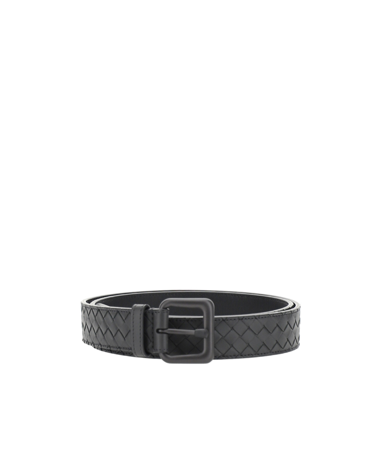 Bottega Veneta Intrecciato Weave Belt In Black