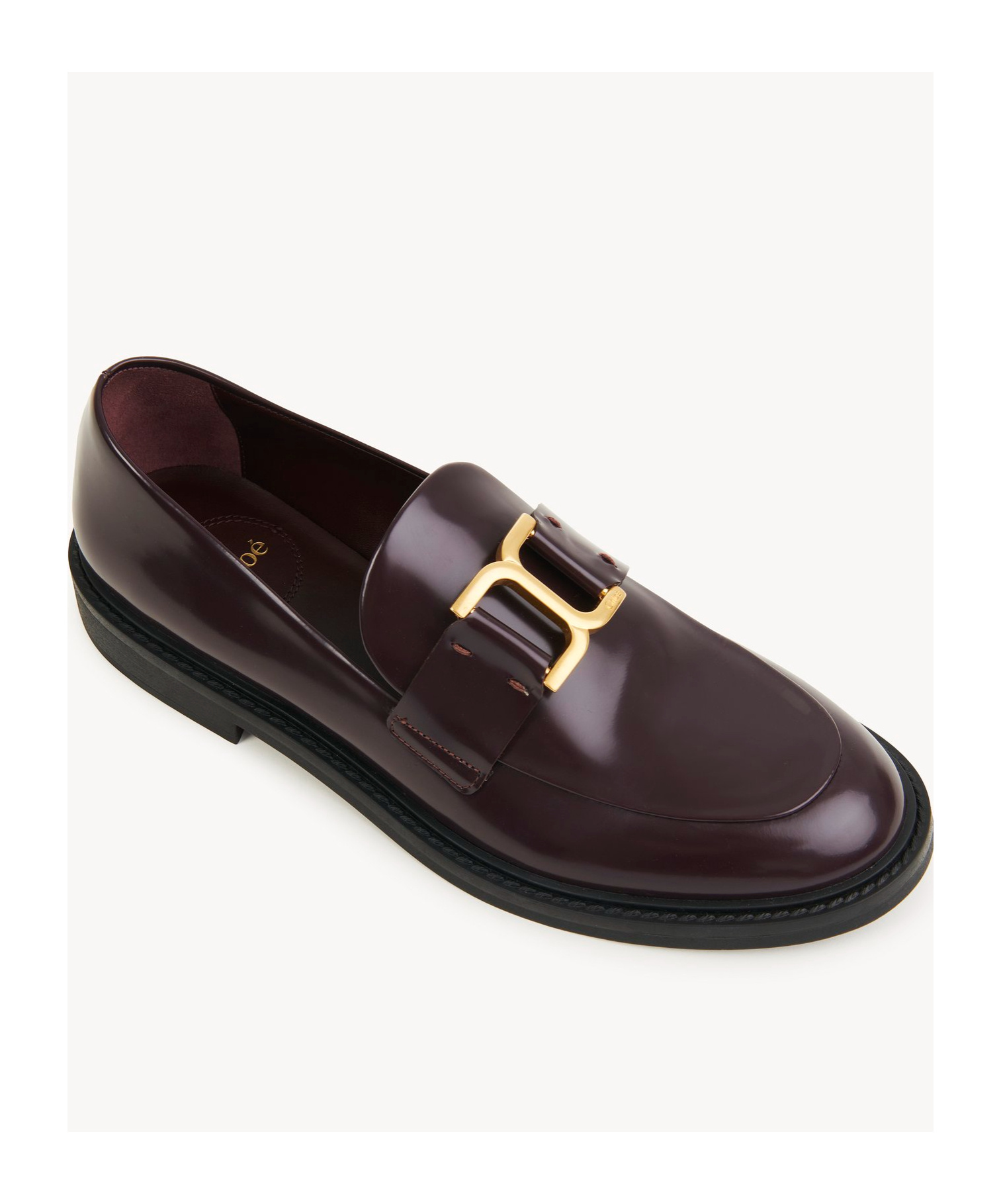Chloé Marcie Black Brushed Calf Leather Loafer In Black