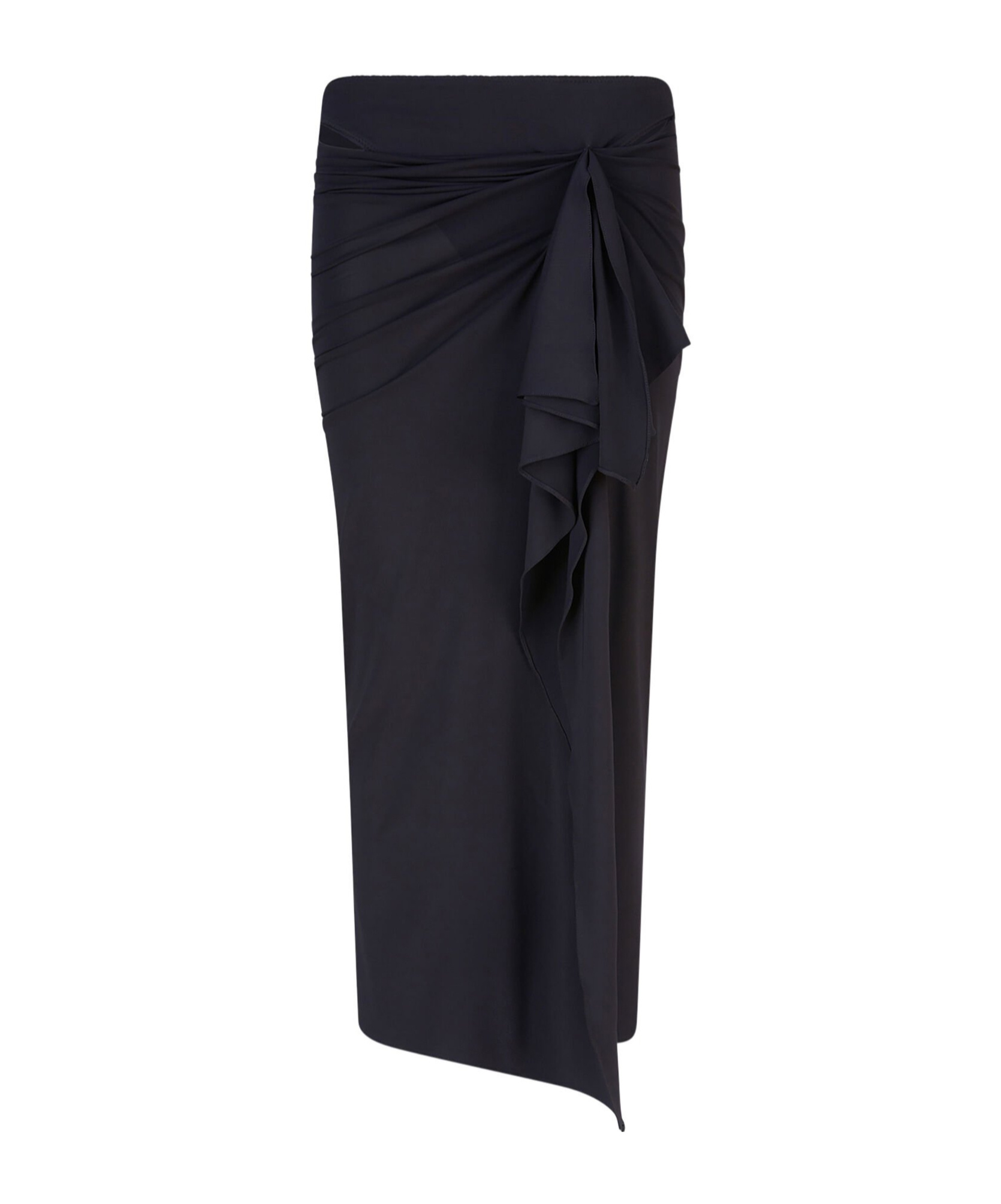Attico Black Midi Skirt In Black