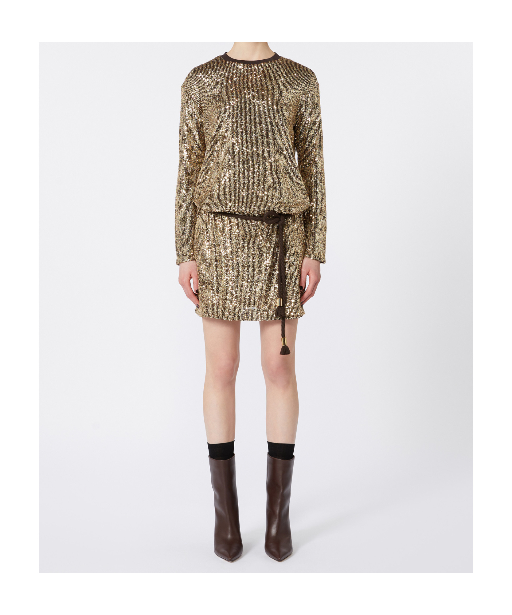 Weekend Max Mara Cachi Long-sleeved Dress In Multi