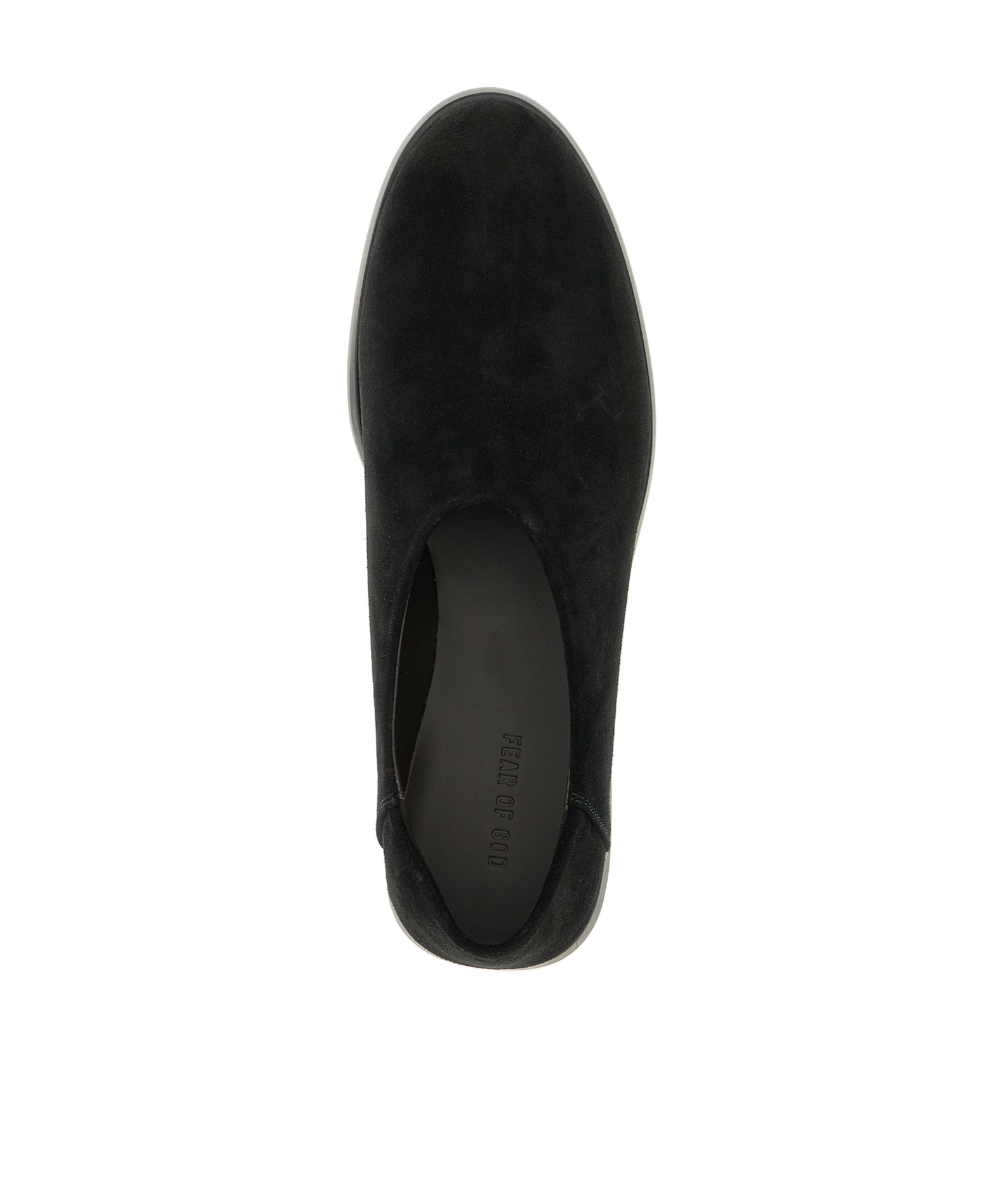 Fear Of God Suede Slip On Flat Sole Loafers In Black