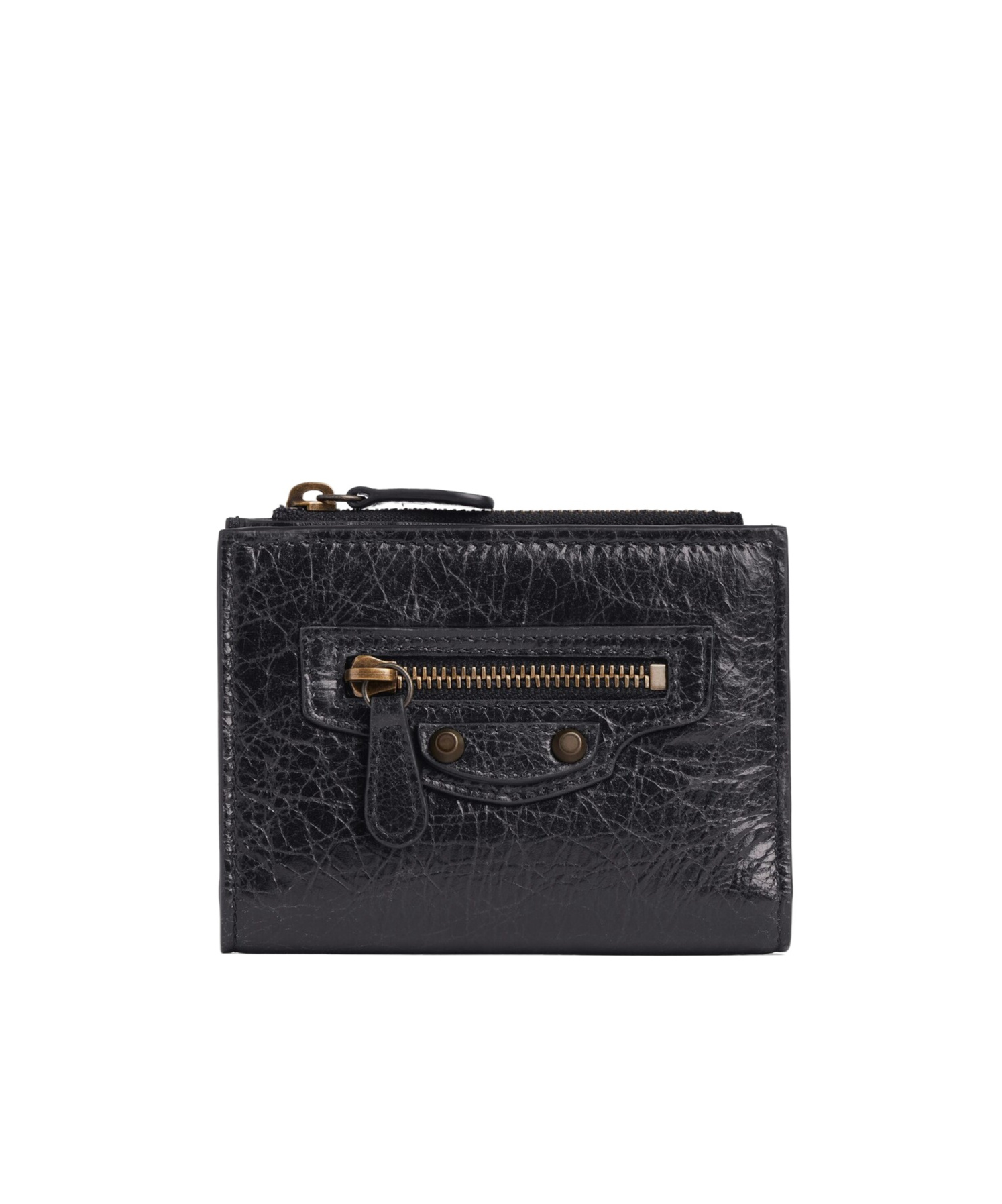 Balenciaga Women Le City Bifold Leather Wallet In Black