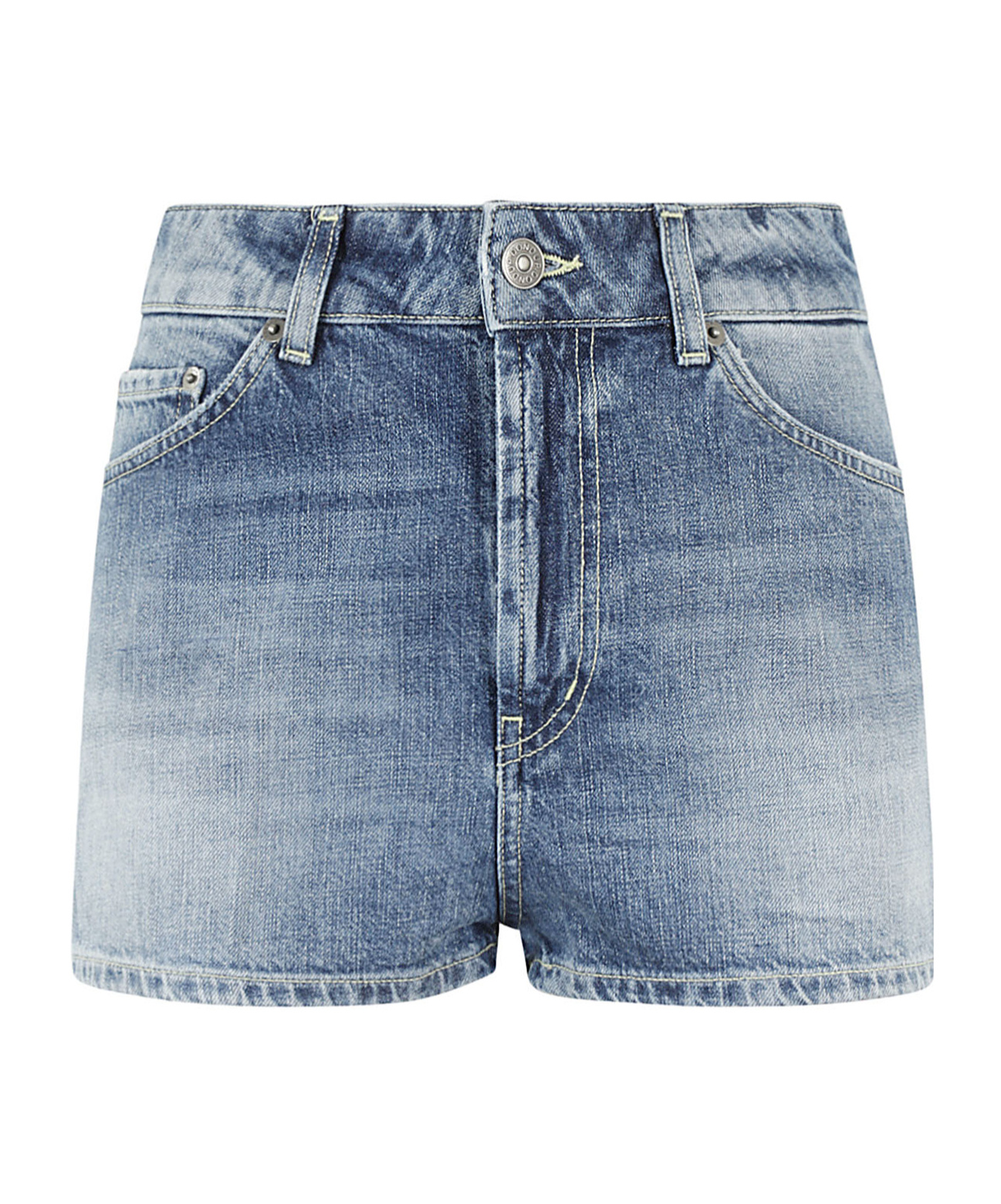 Dondup Logo Logo Denim Shorts In Blue