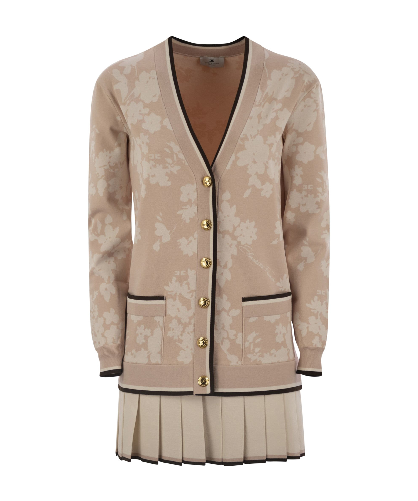 Elisabetta Franchi Knitted Dress In Nude