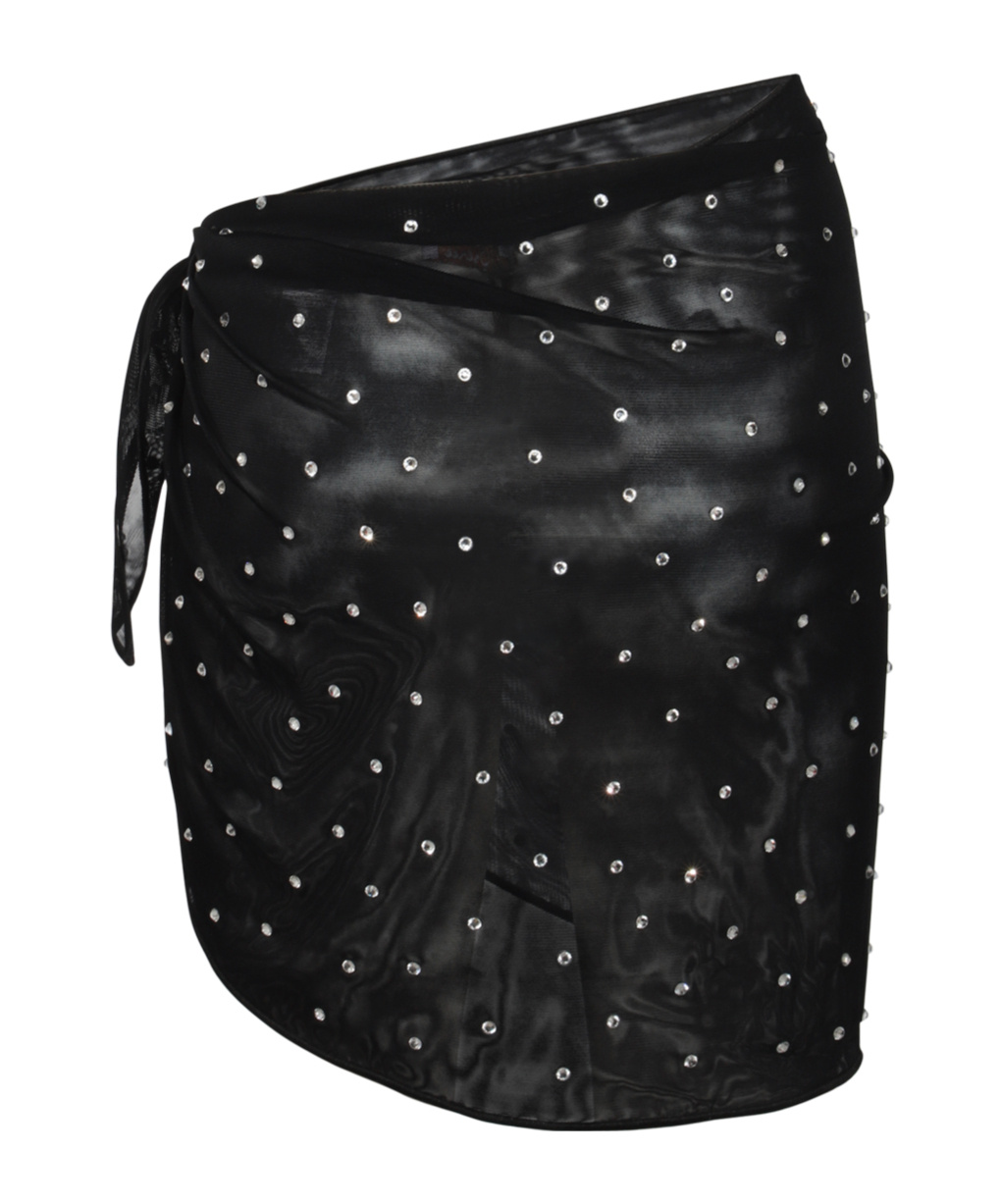 Oseree Oséree Sequinned Embellished Side Tie Cover Up In Black