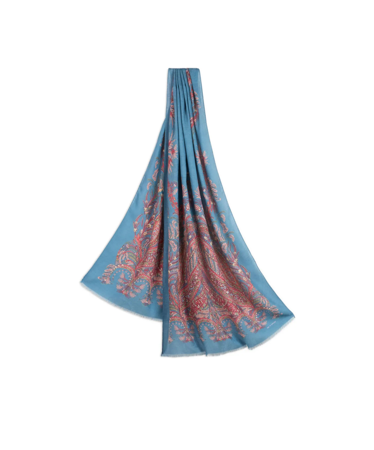 Etro Fringed Edge Paisley-printed Scarf In Red