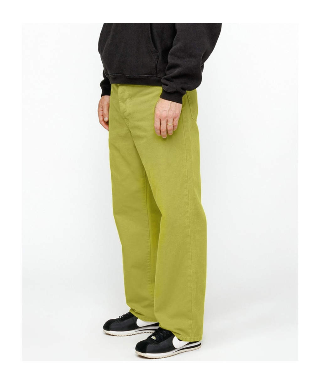 Stussy Straight Leg Canvas Trousers With Rivets In Green