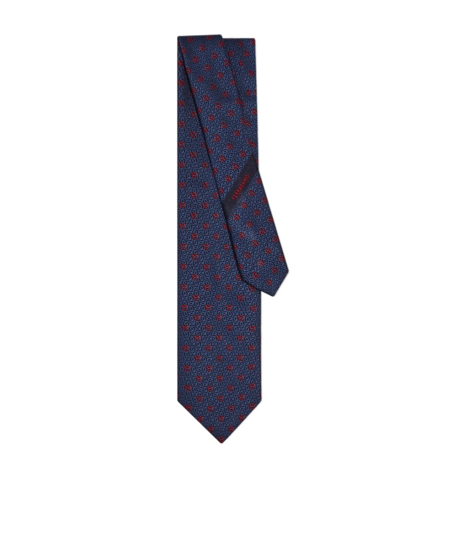 Ferragamo Jacquard Tie In Blue