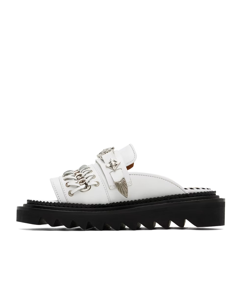 Toga Chain Open-toed Slippers In Black