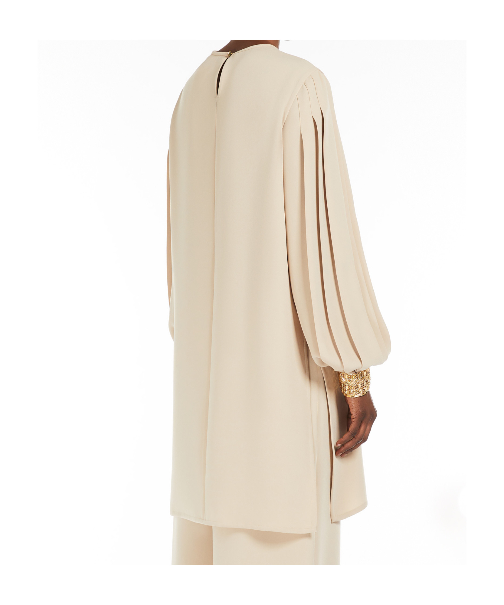 Max Mara Cady Embellished Blouse In Nude
