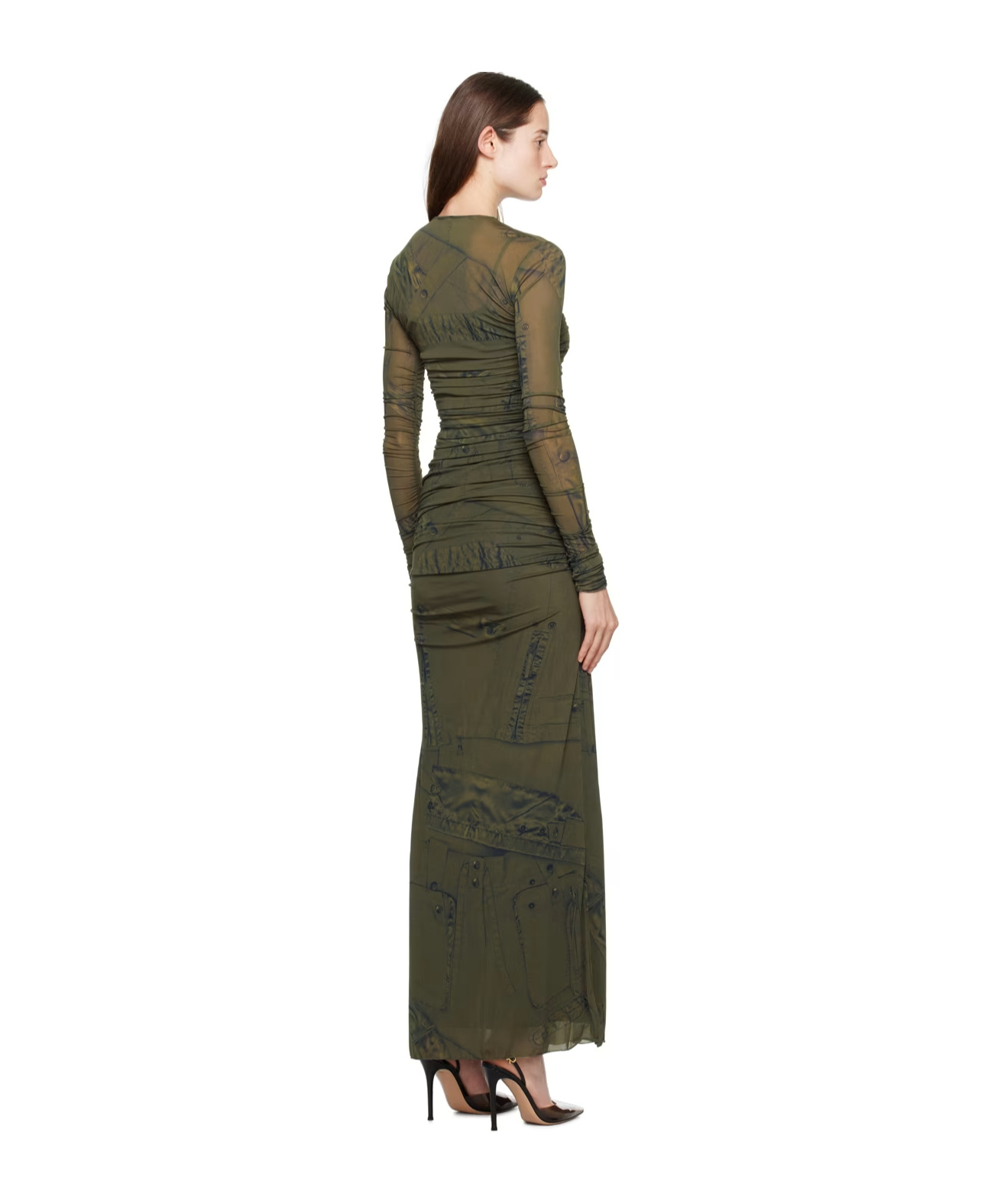 Blumarine Pattern Printed Dress In Green