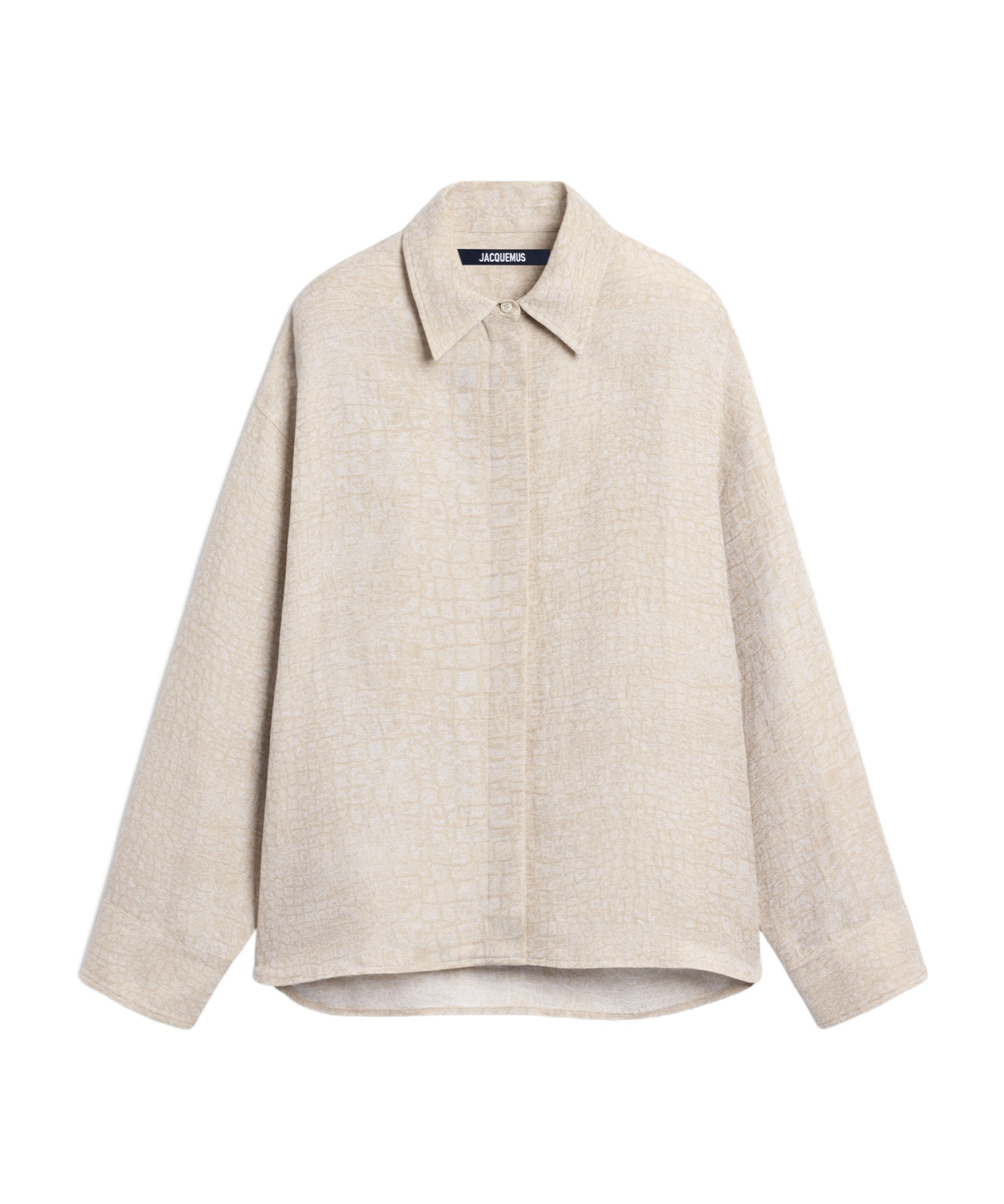 Jacquemus The Pasadena Oversize Croc Pattern Button-up Shirt In Nude