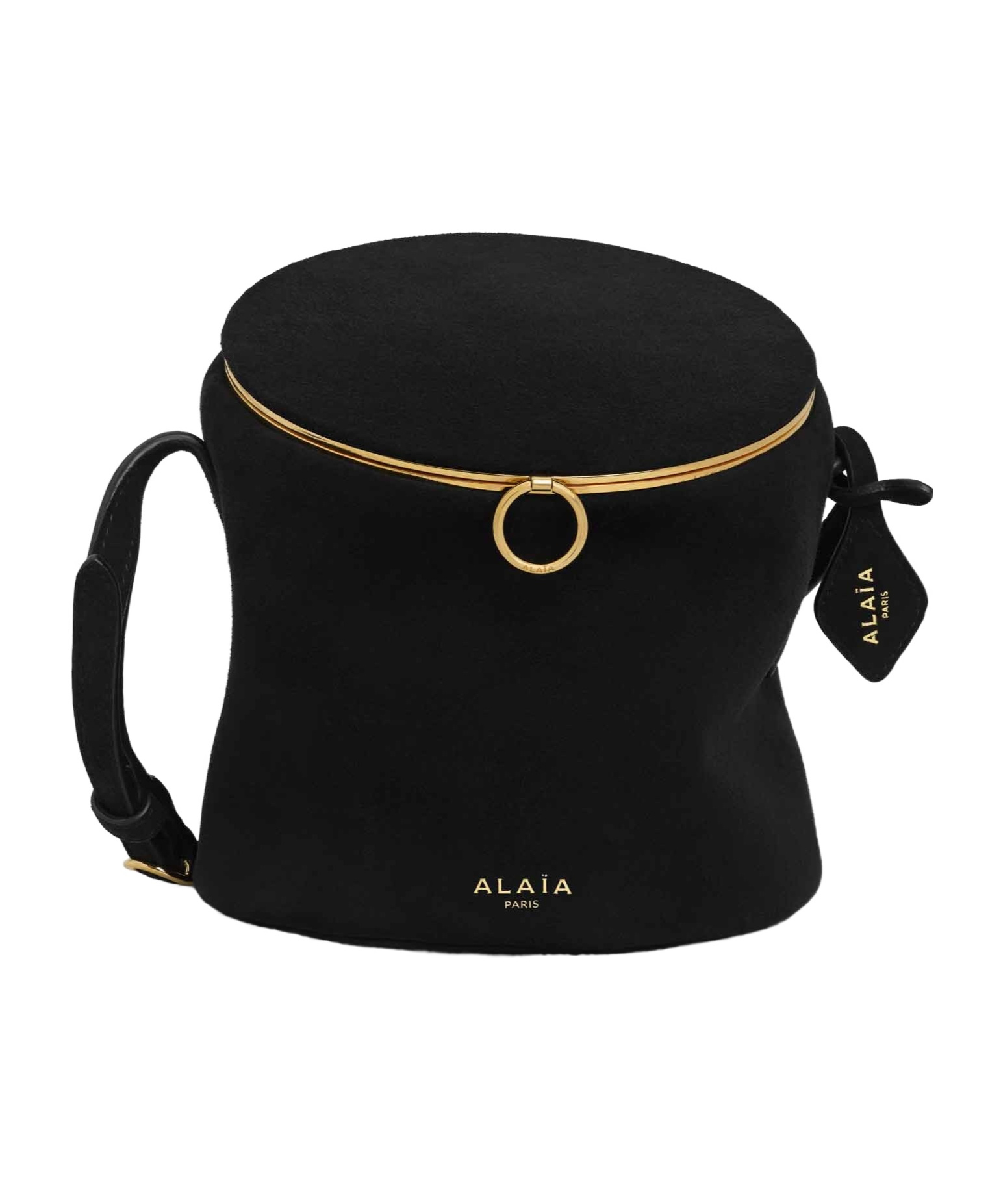 Alaïa La Canette Small Bag In Suede Goatskin In Black
