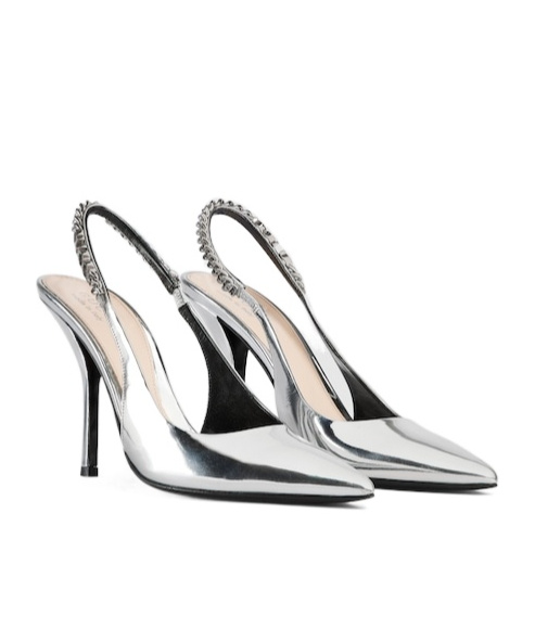 Gucci Signoria Slingback Pump In Silver