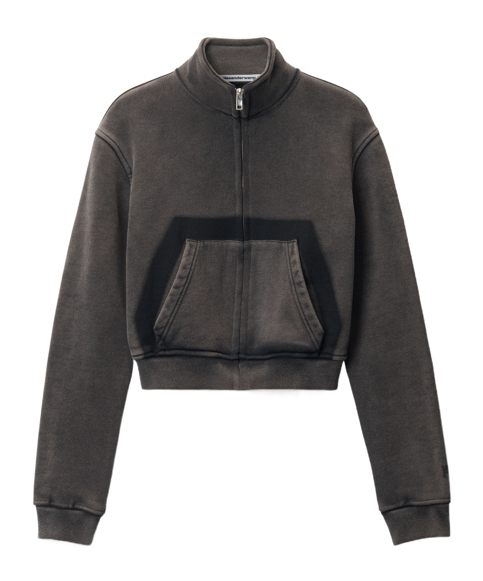Alexander Wang Cropped Cotton Jacket In Black