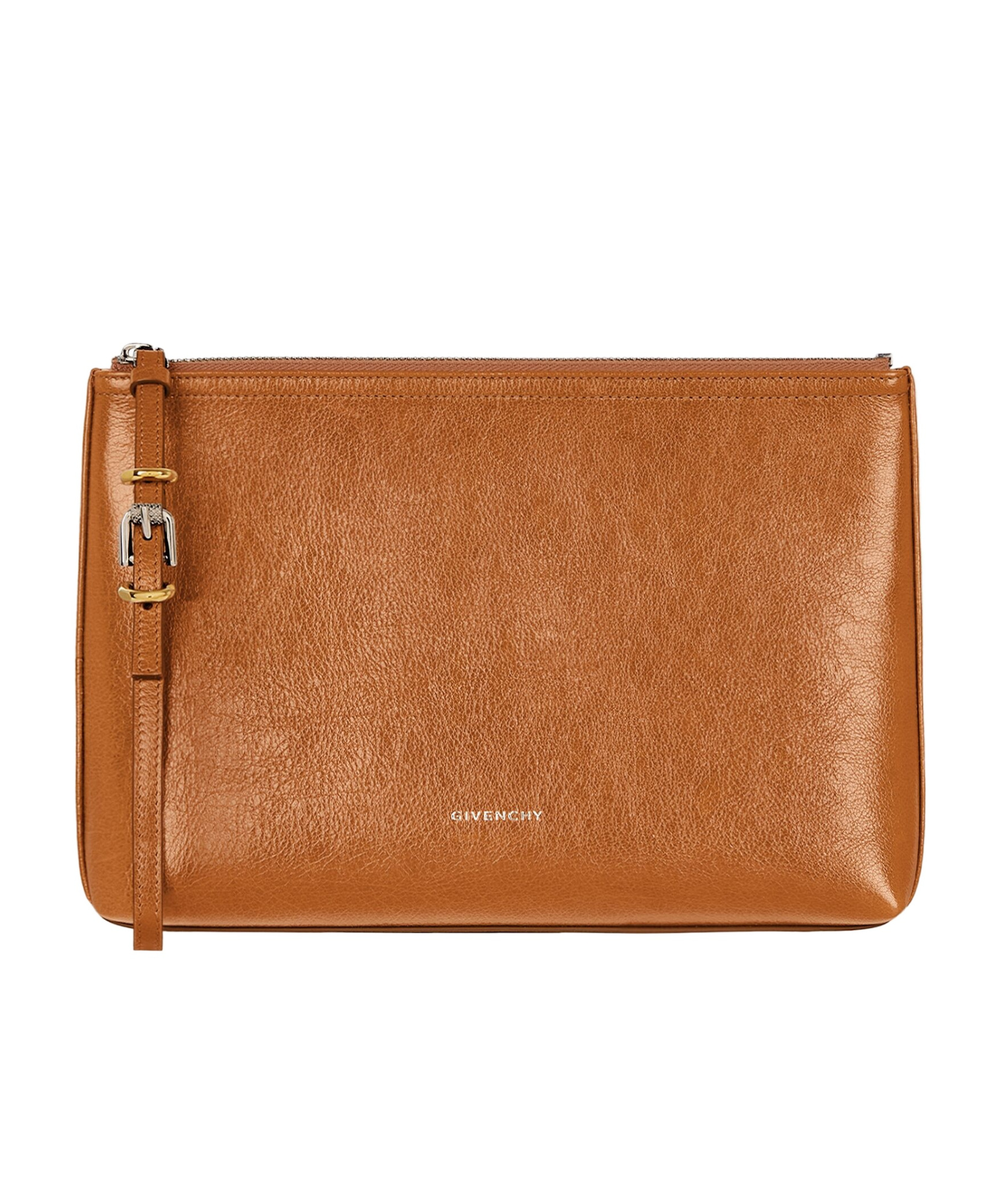 Shop Givenchy Voyou Pouch In Leather In Brown