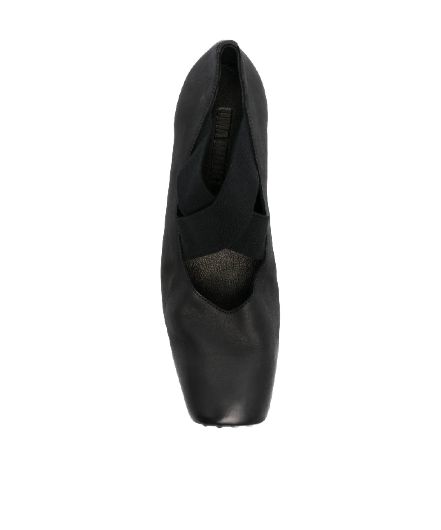Uma Wang 23mm Square-toe Leather Ballerina Shoes In Black