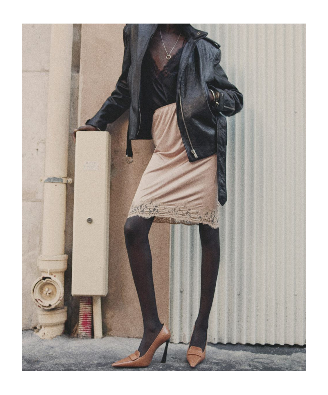 Saint Laurent Leather Jacket In Black