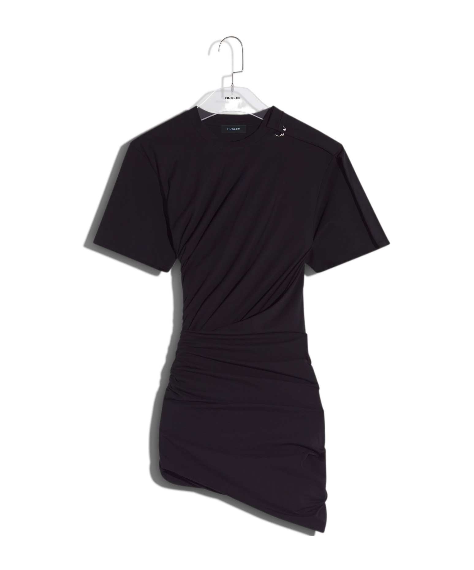 Mugler Short Sleeve Dress In Black