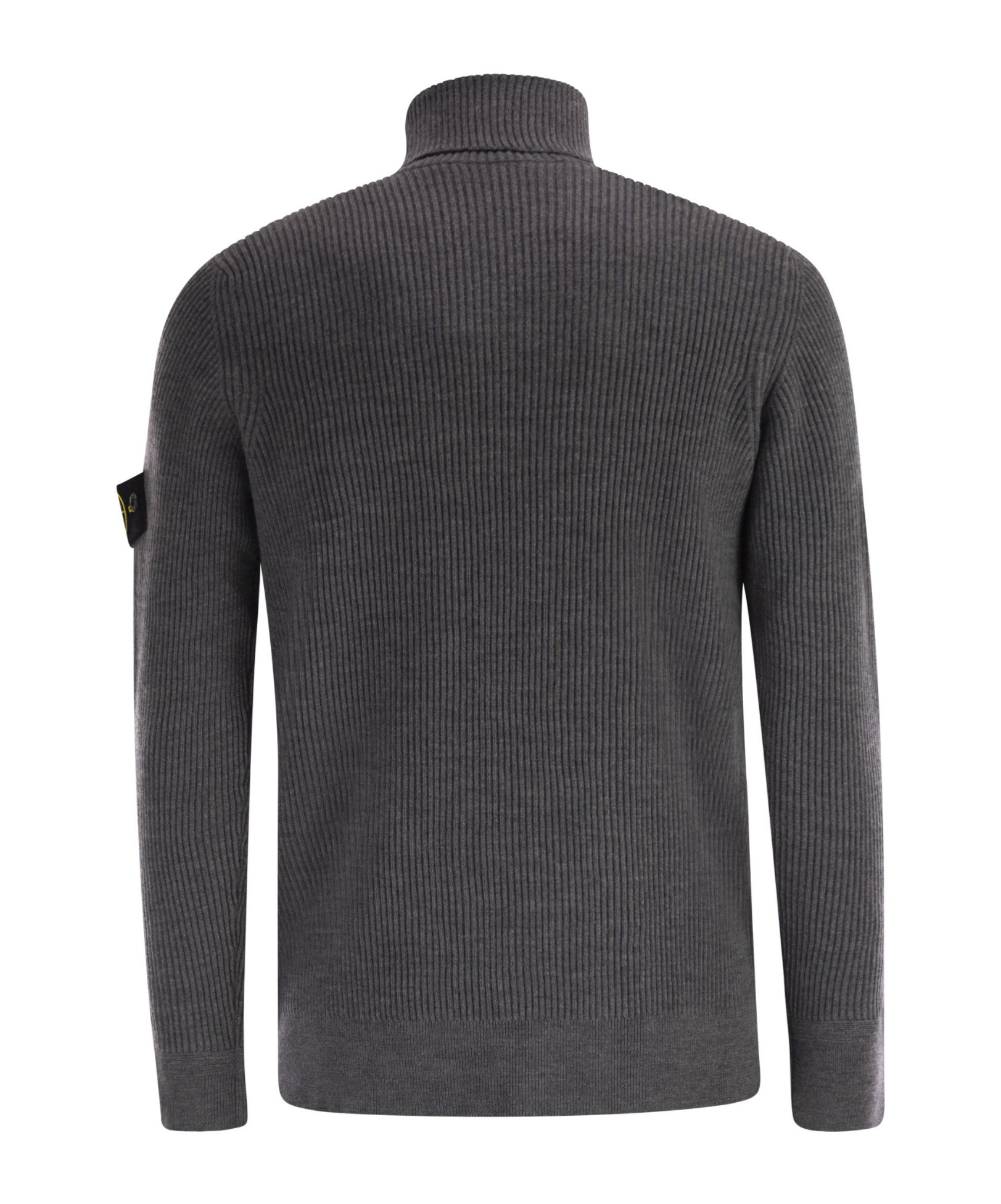 Stone Island Finely Ribbed Turtleneck Sweater In Gray
