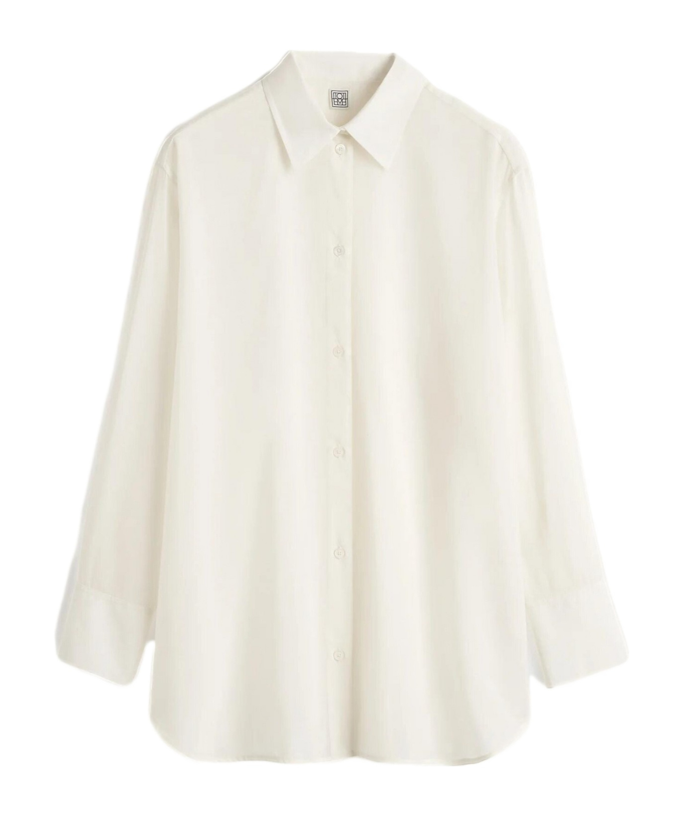 Totême Long-sleeved Wool Shirt In White