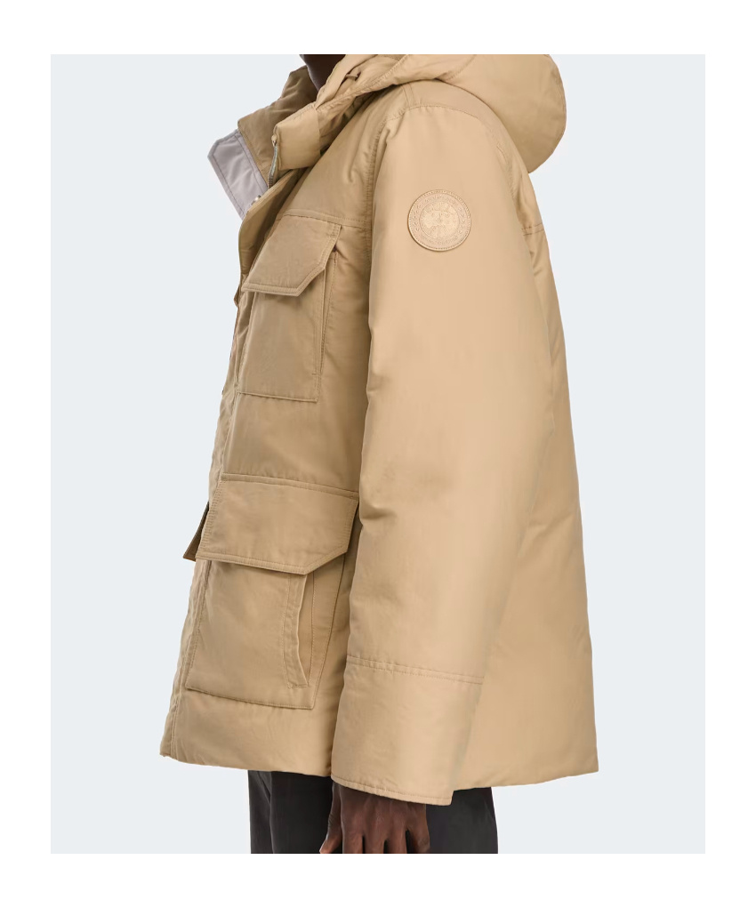 Canada Goose Hooded Pocketed Padded Jacket In Neutral