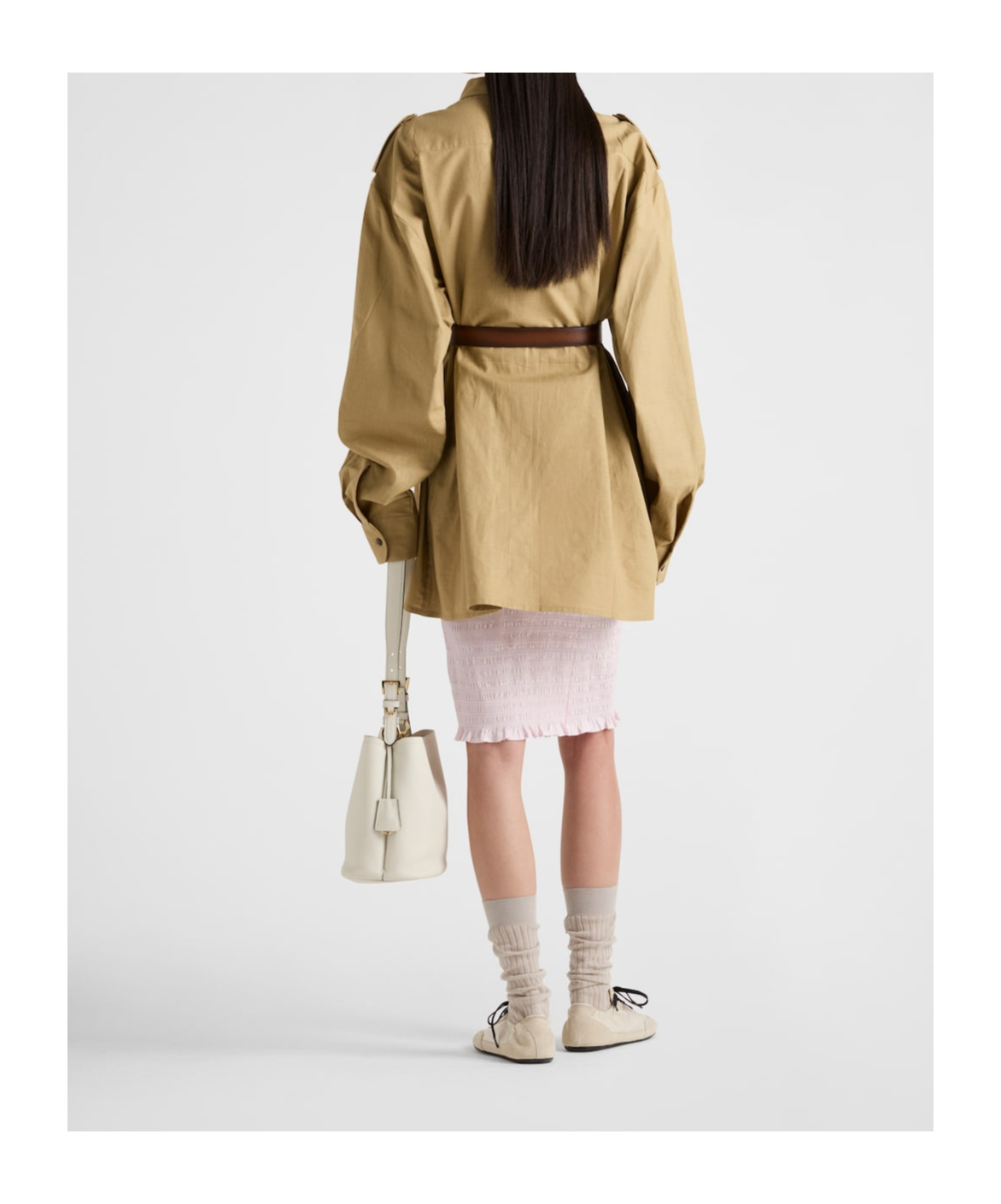 Prada Long-sleeved Shirt In Brown