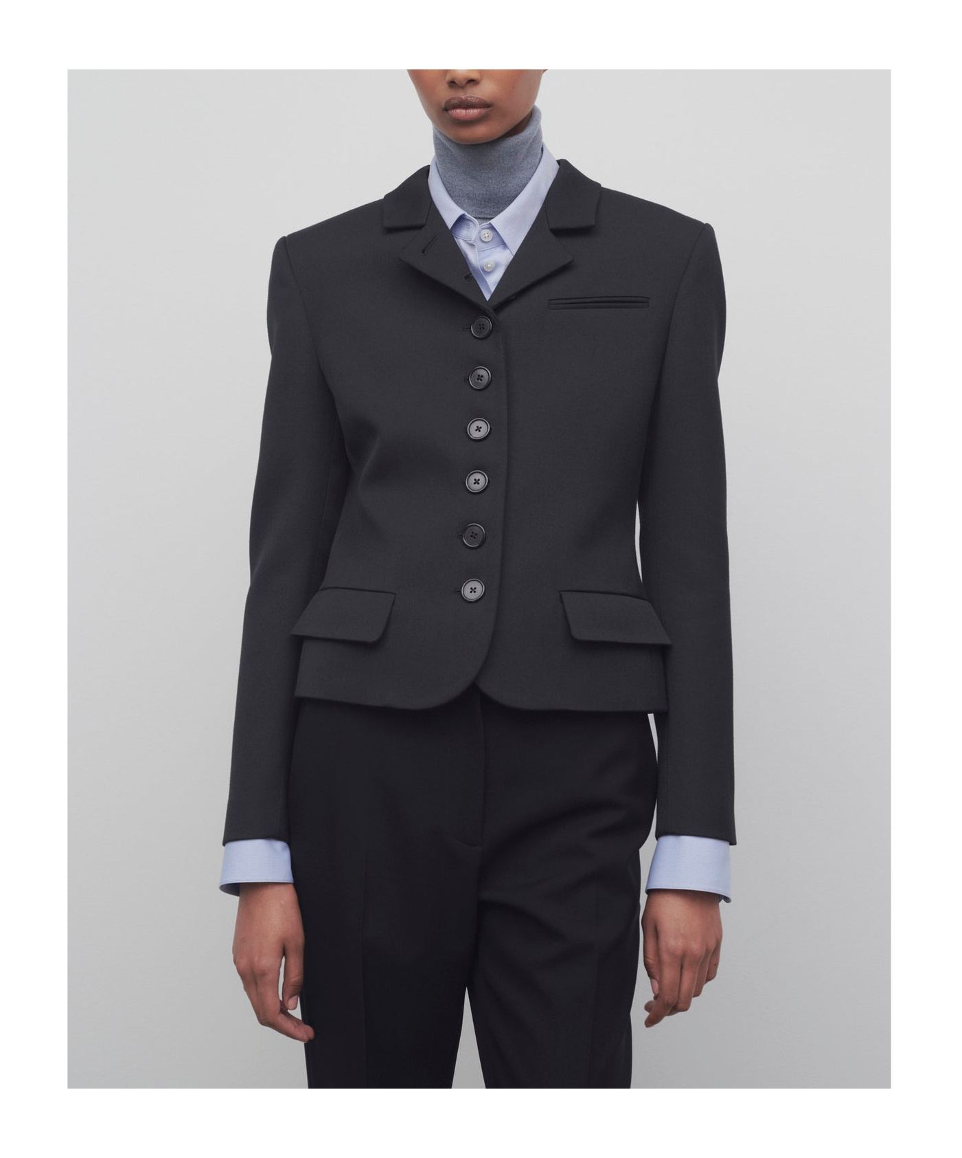 The Row Fletcher Single-breasted Wool Jacket In Black