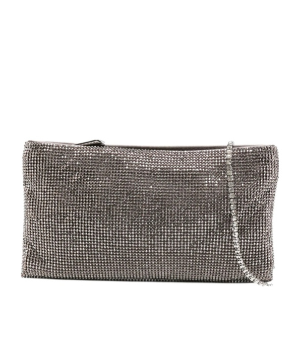 Benedetta Bruzziches La Petite Your Best Friend Chain Clutch In Silver