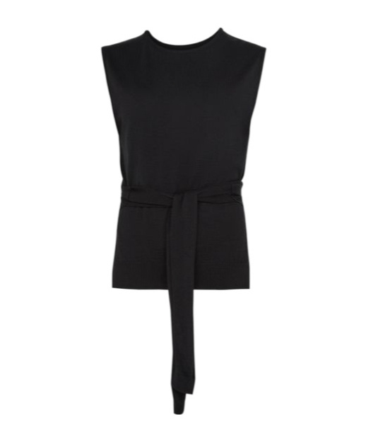 Lemaire Trompe L'oeil Sleeveless Sweater In Black