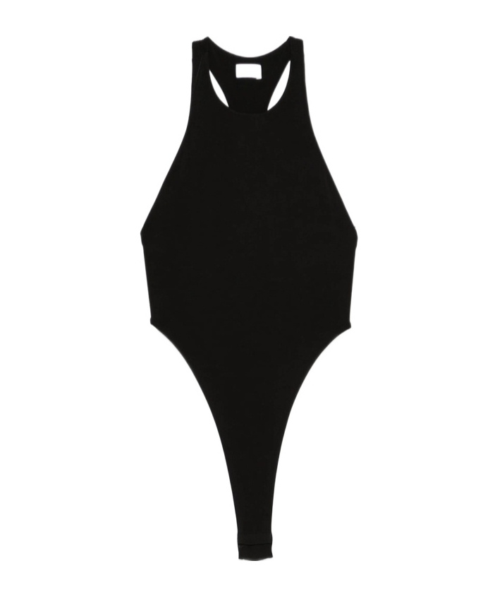 The Andamane Fonda Racerback Bodysuit In Black