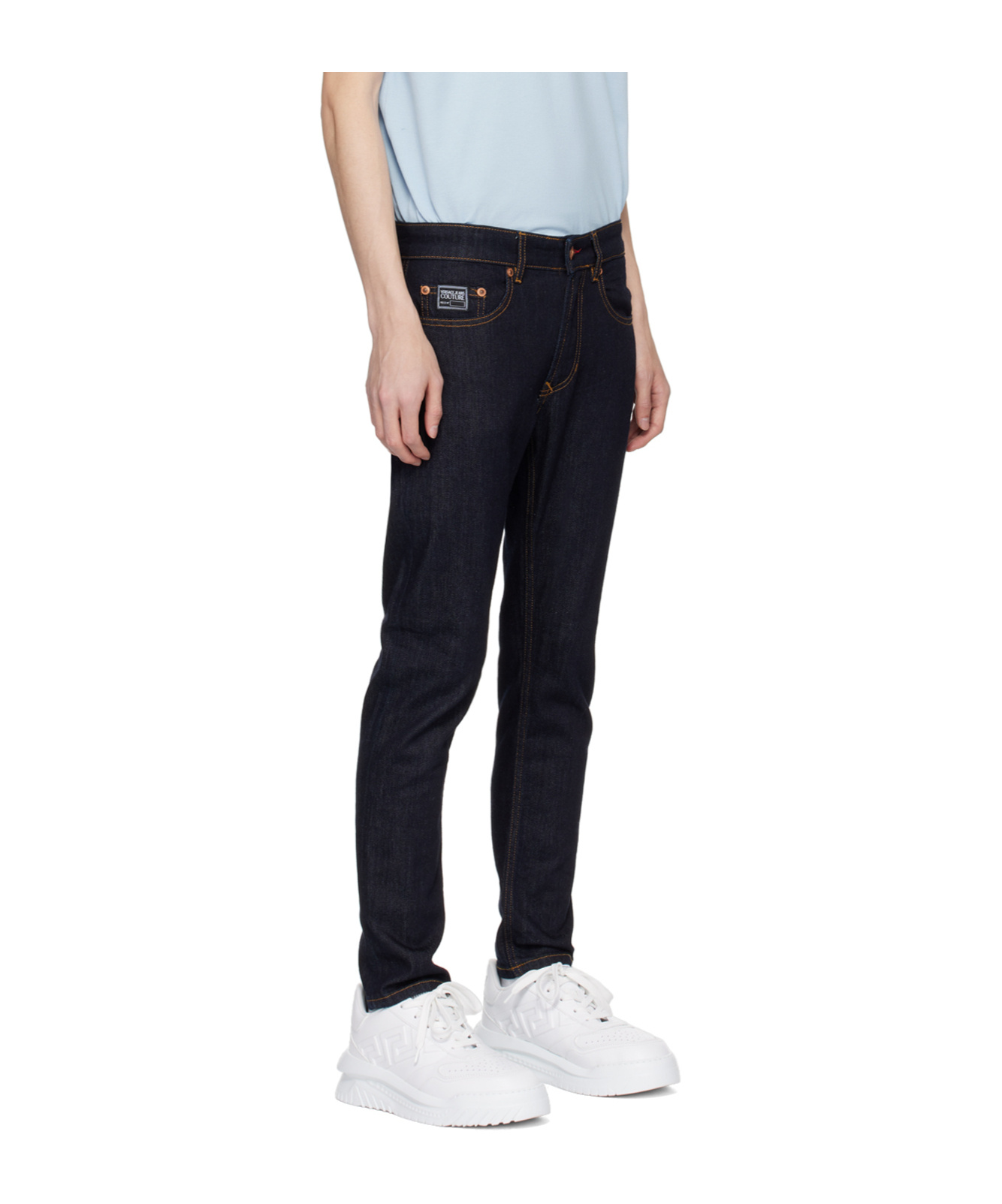 Versace Jeans Belt-belt Loop Pocket Jeans In Black