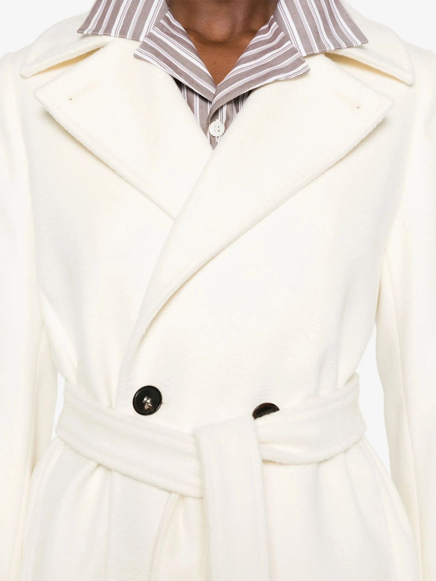 Max Mara Long-sleeved Coat In Neutral