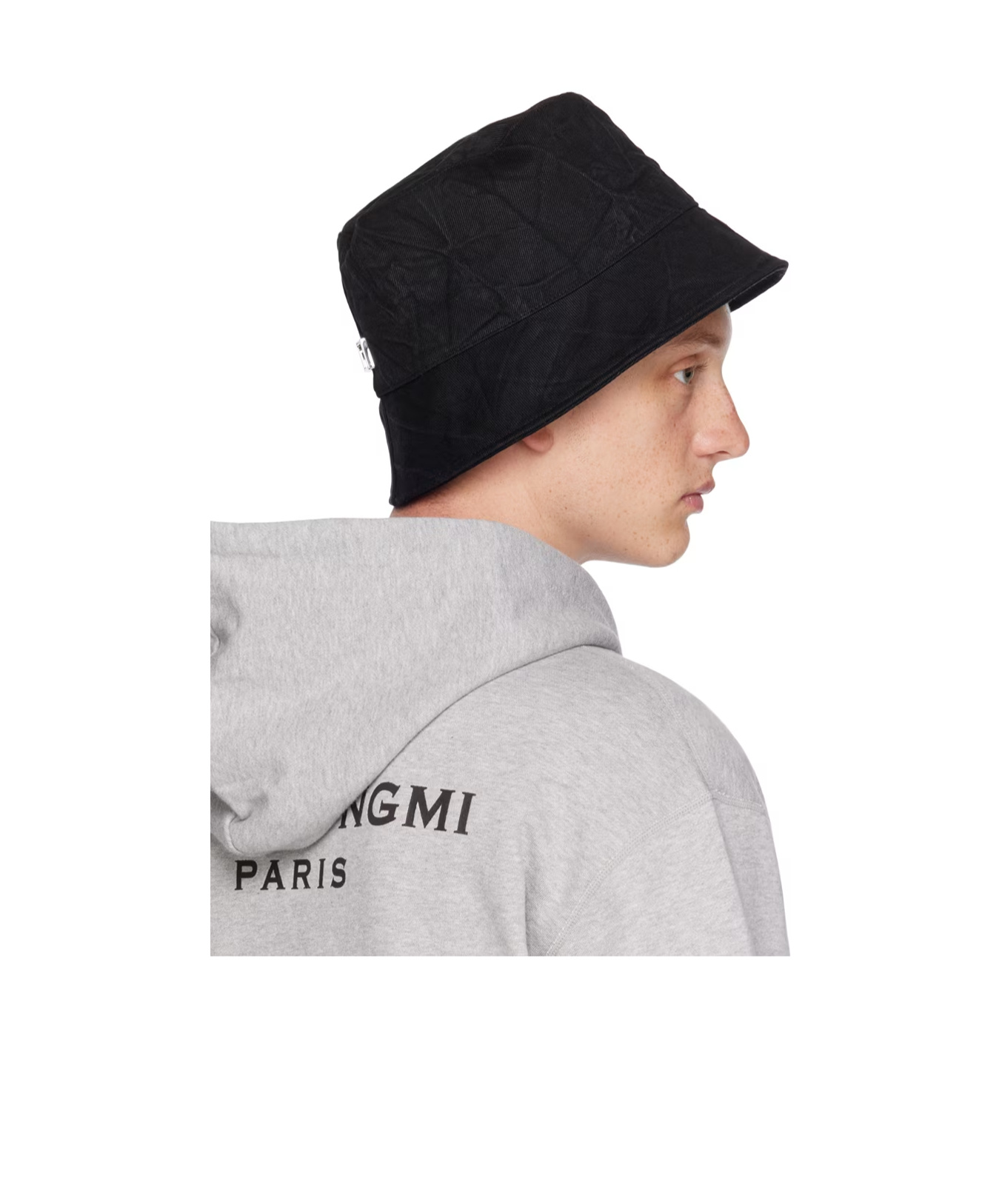 Wooyoungmi Crinkled Denim Bucket Hat In Multicolor