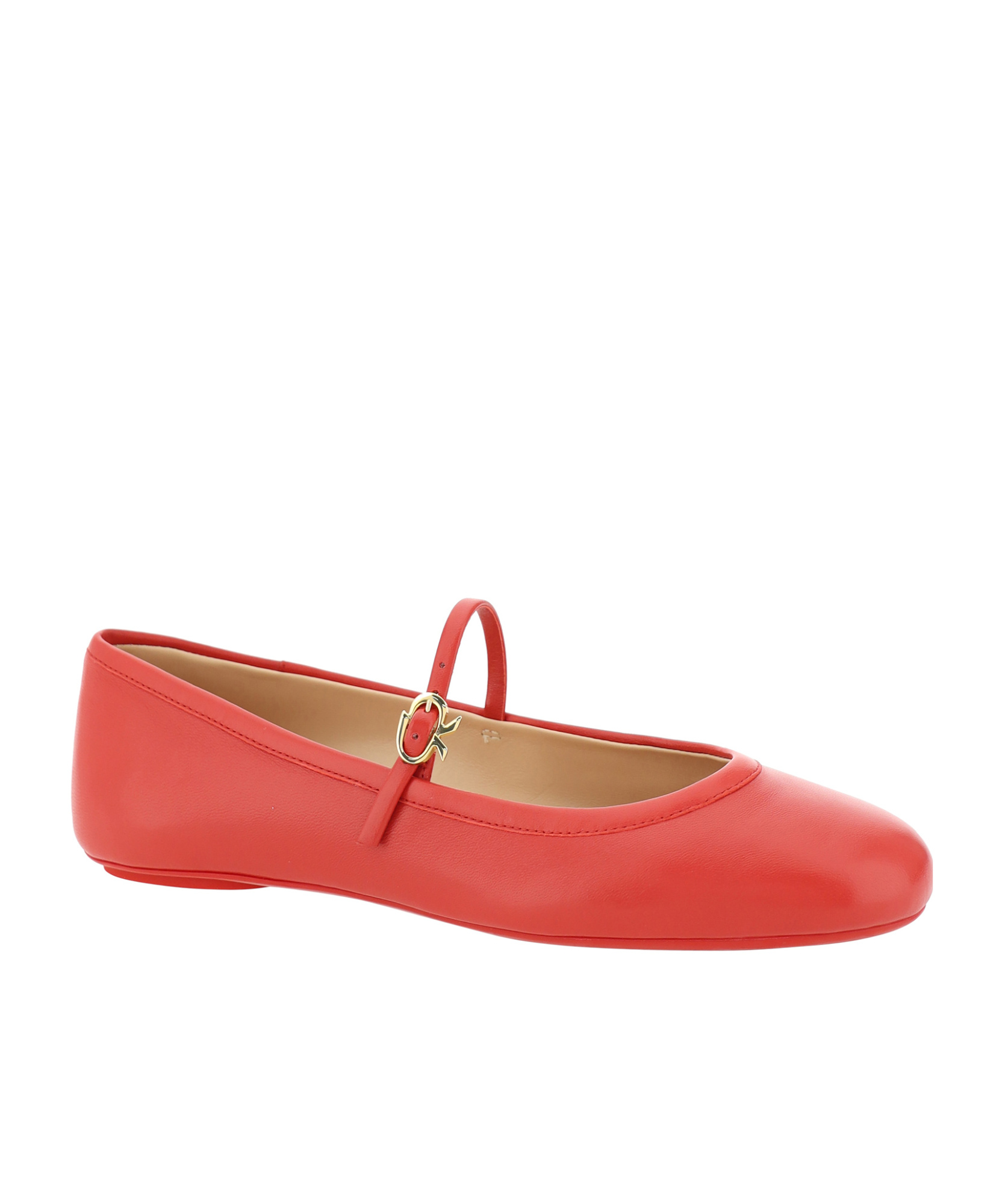 Shop Gianvito Rossi Round Head Ballet Shoes In Red