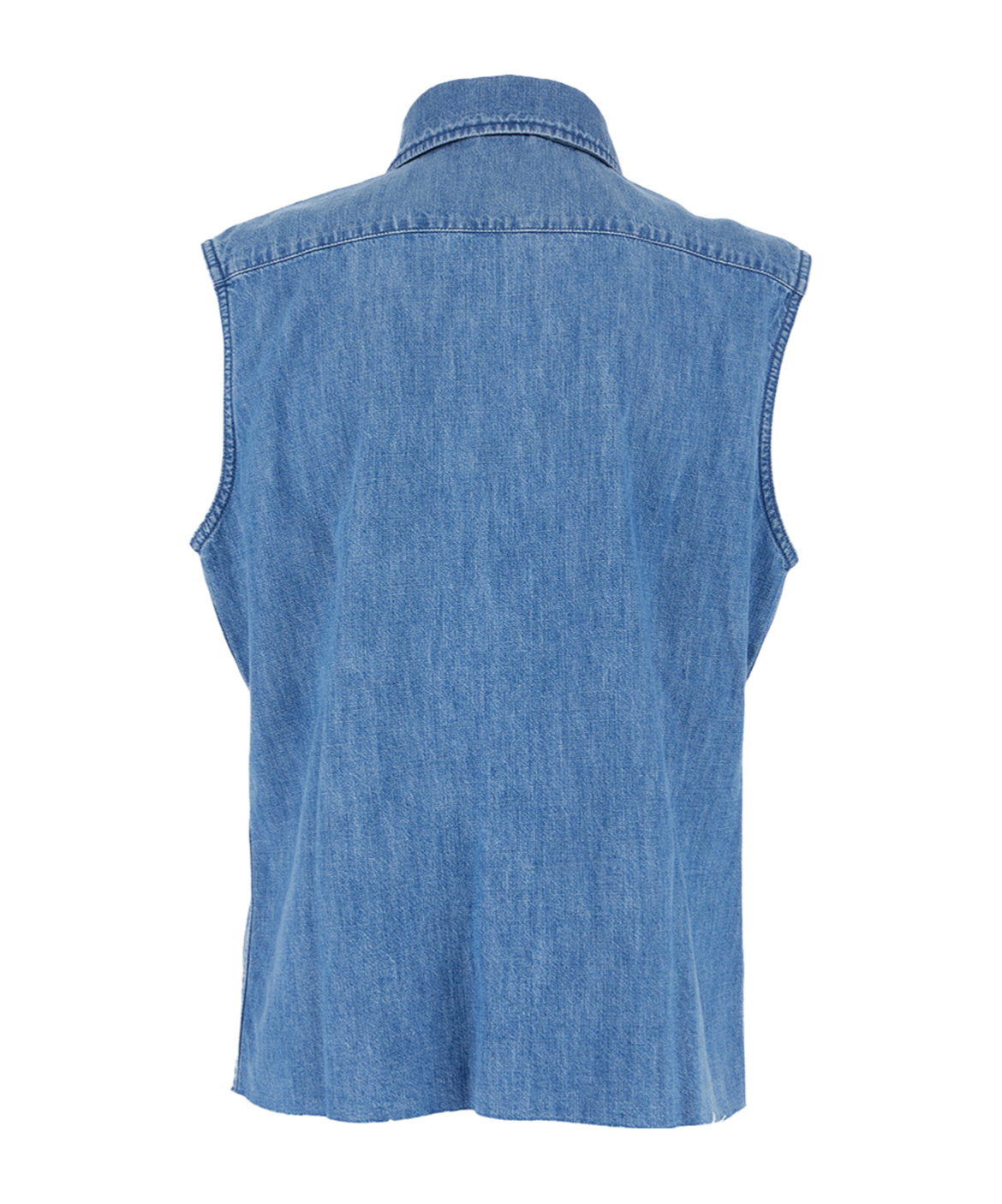 Miu Miu Cotton Shirt With Chest Flap Pockets In Blue