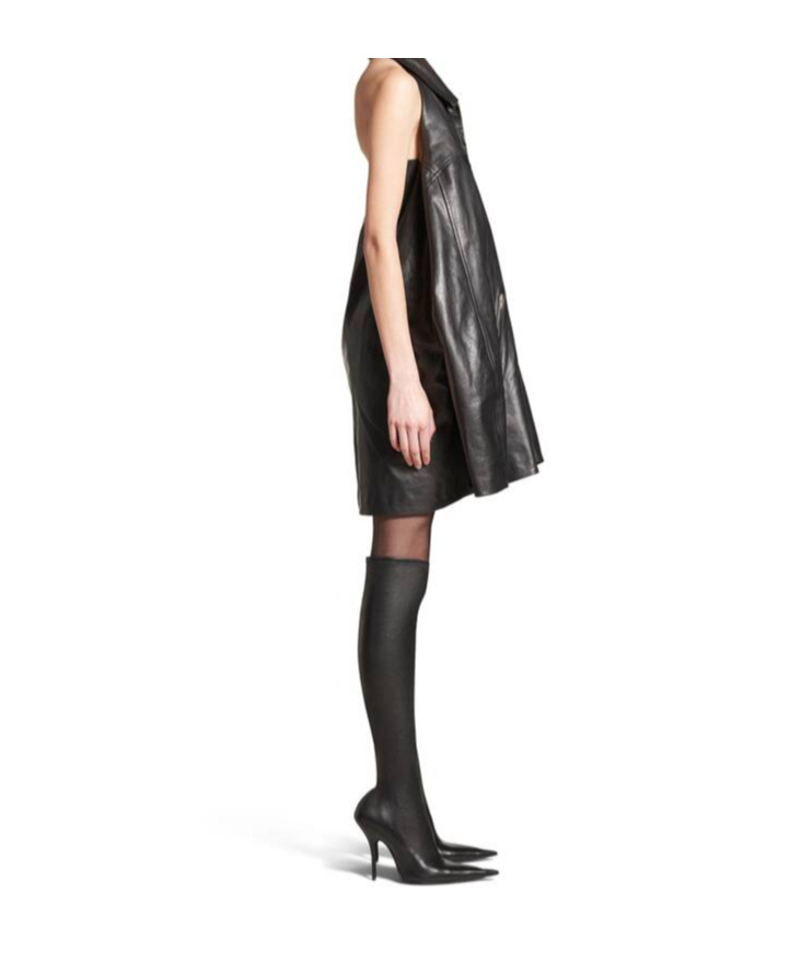 Balenciaga Suspender Jacket Effect Dress In Black