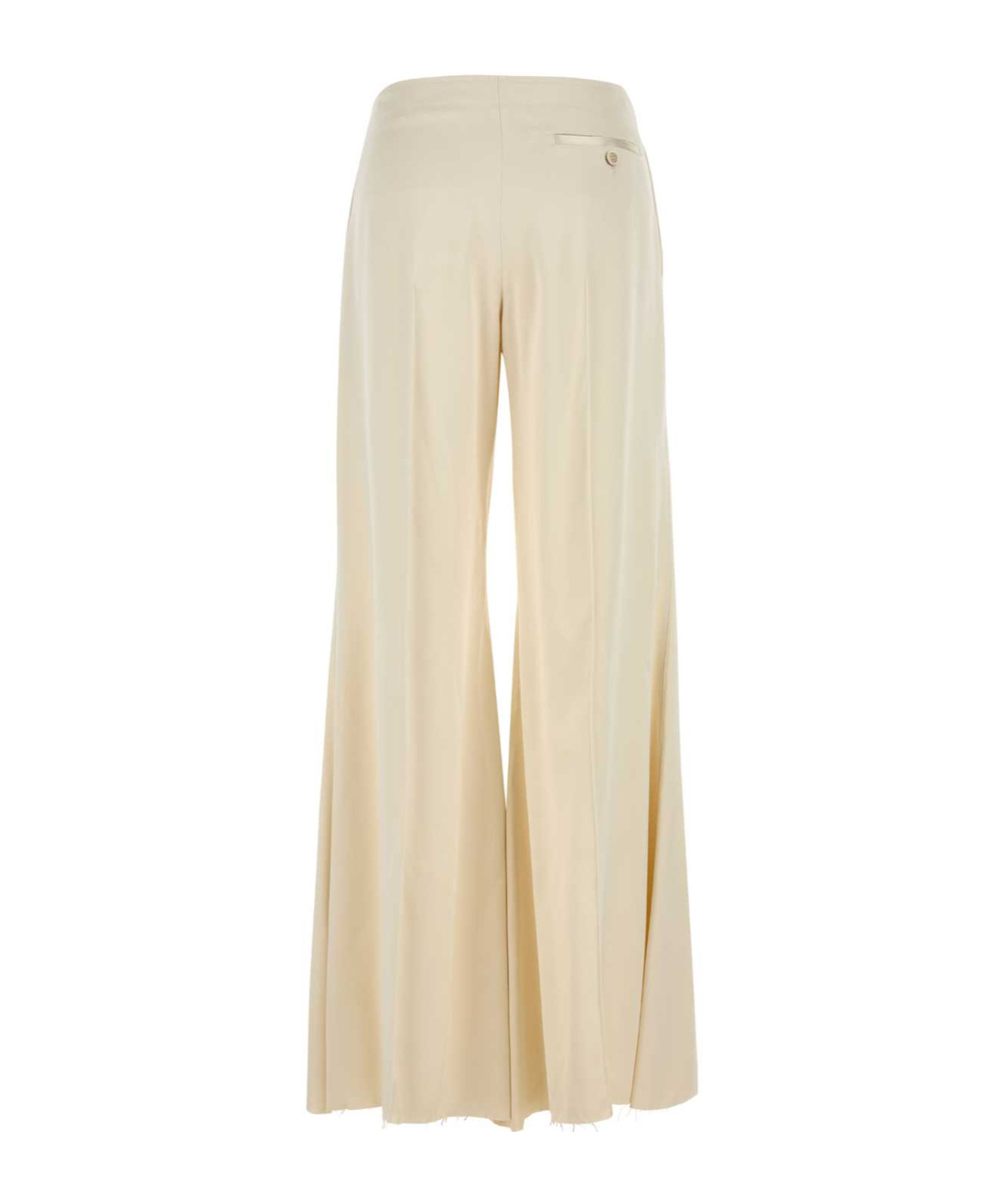 Alexander Mcqueen Women Cream Satin Wide-leg Pant In Nude